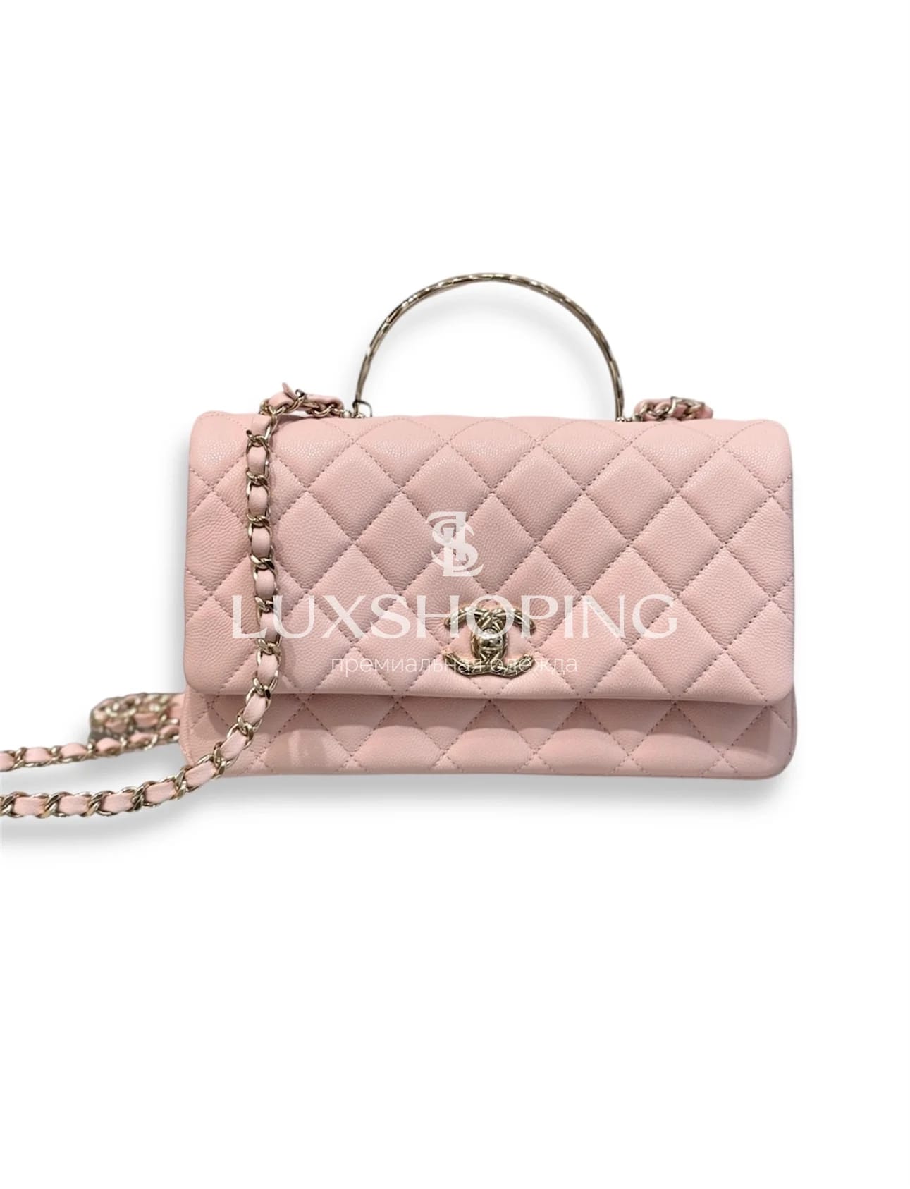 CHANEL Сумка 25S Coco Crush Handle в нежном розовом цвете Medium 13.5 × 23 × 7 см