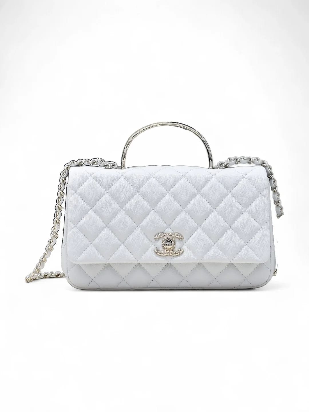 CHANEL Сумка 25S Coco Crush Handle в белом цвете 11.5 × 18 × 7 см  (Small)
