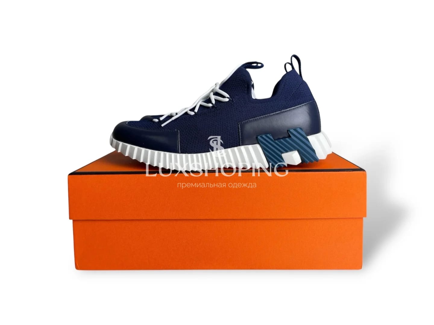 HERMÈS Lift Navy Sneakers мужские кроссовки премиум-класса