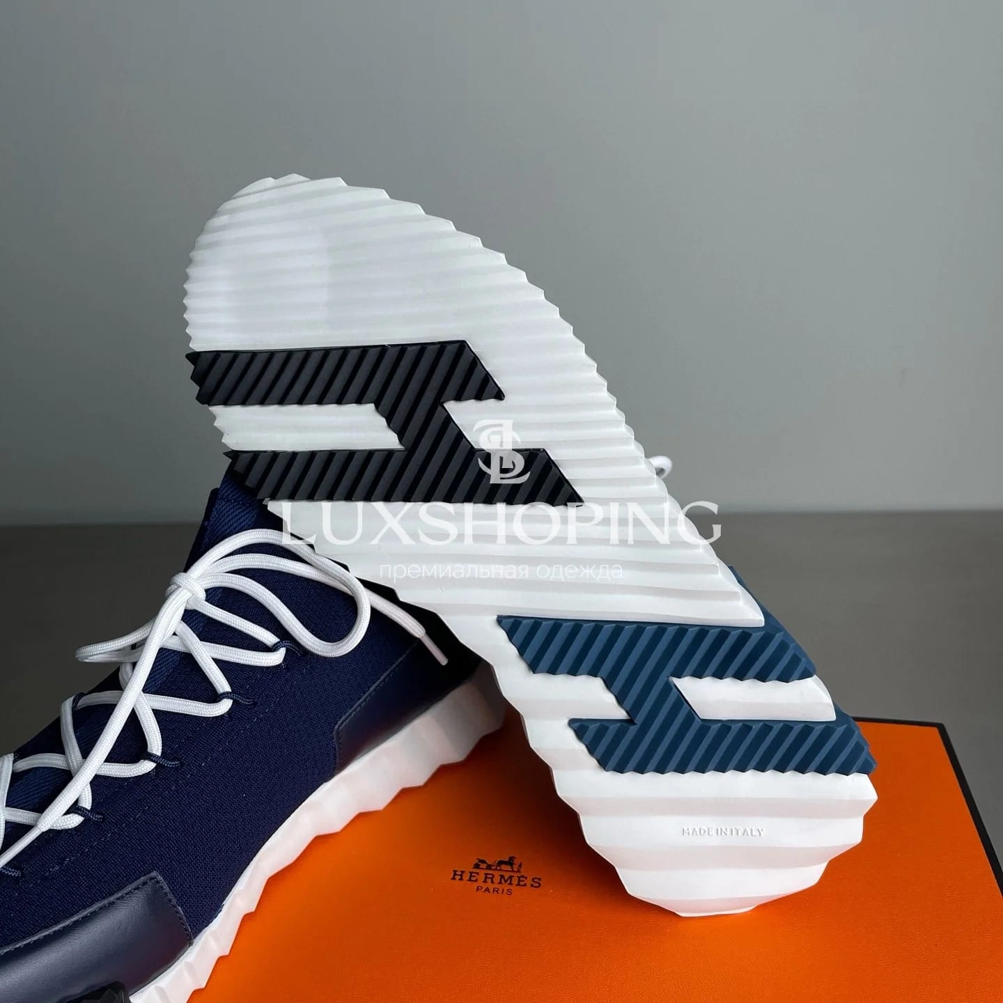 HERMÈS Lift Navy Sneakers мужские кроссовки премиум-класса - фото 9