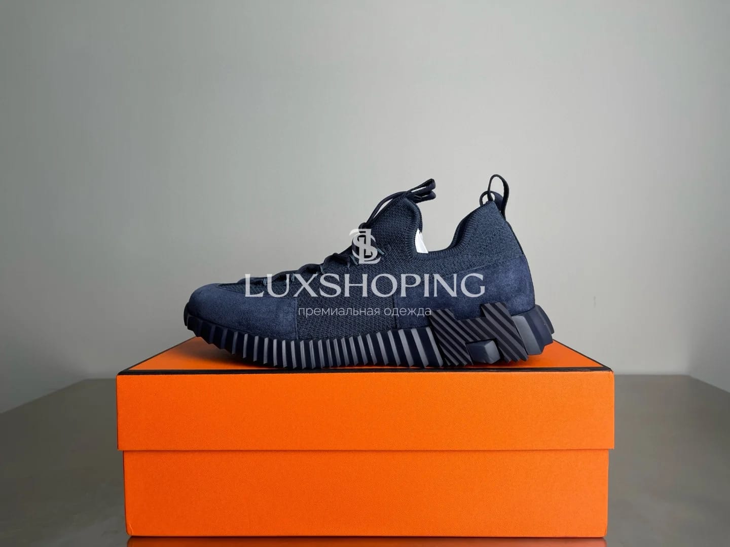 HERMÈS Lift Navy Sneakers мужские кроссовки Глубокий синий - фото 2