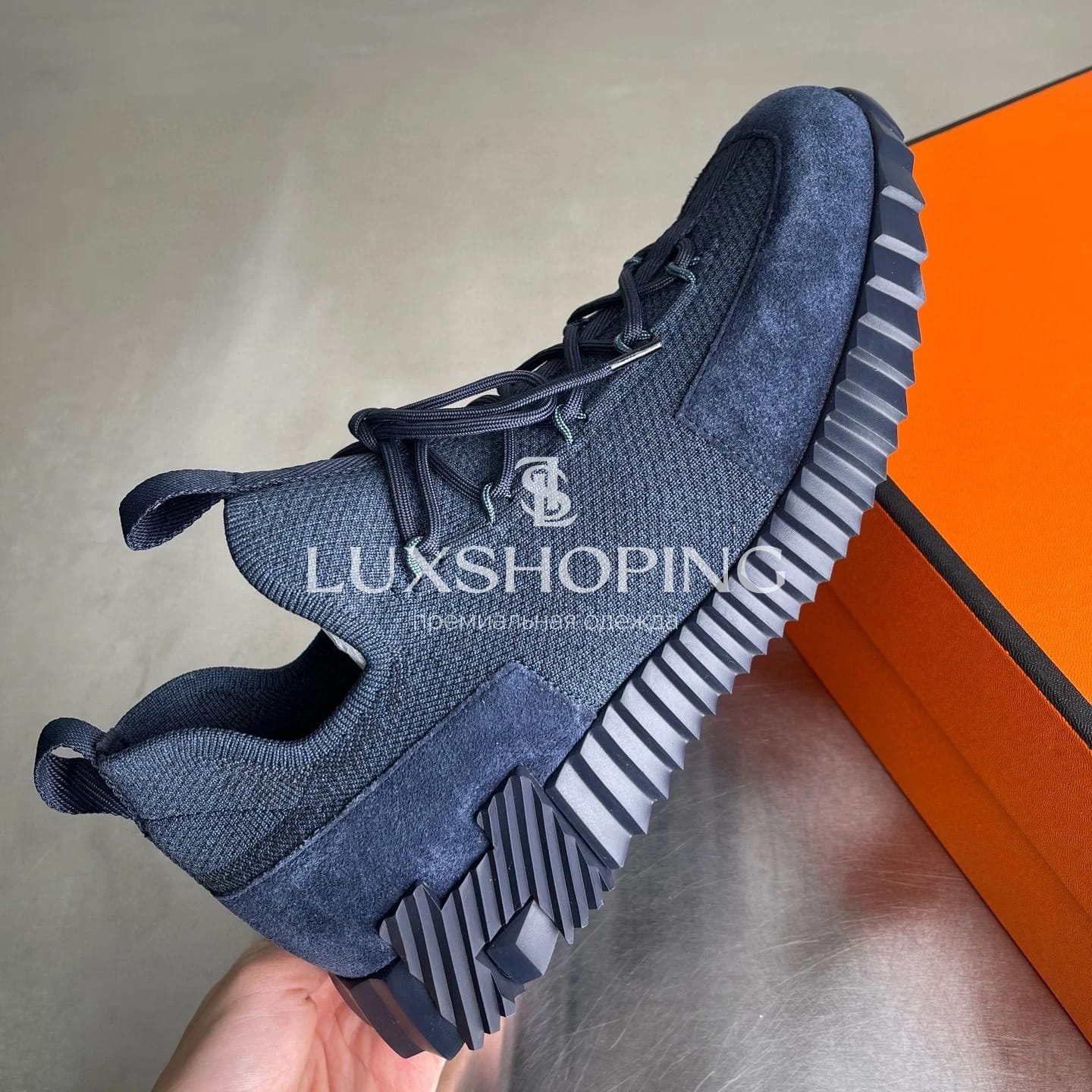 HERMÈS Lift Navy Sneakers мужские кроссовки Глубокий синий - фото 5