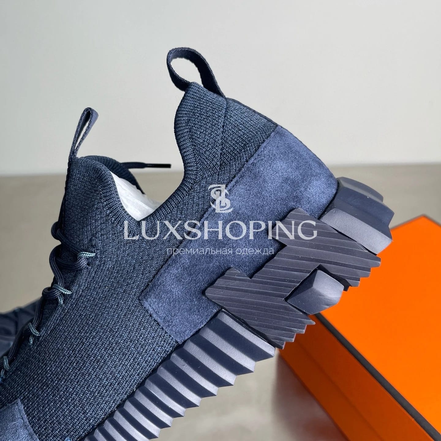 HERMÈS Lift Navy Sneakers мужские кроссовки Глубокий синий - фото 8