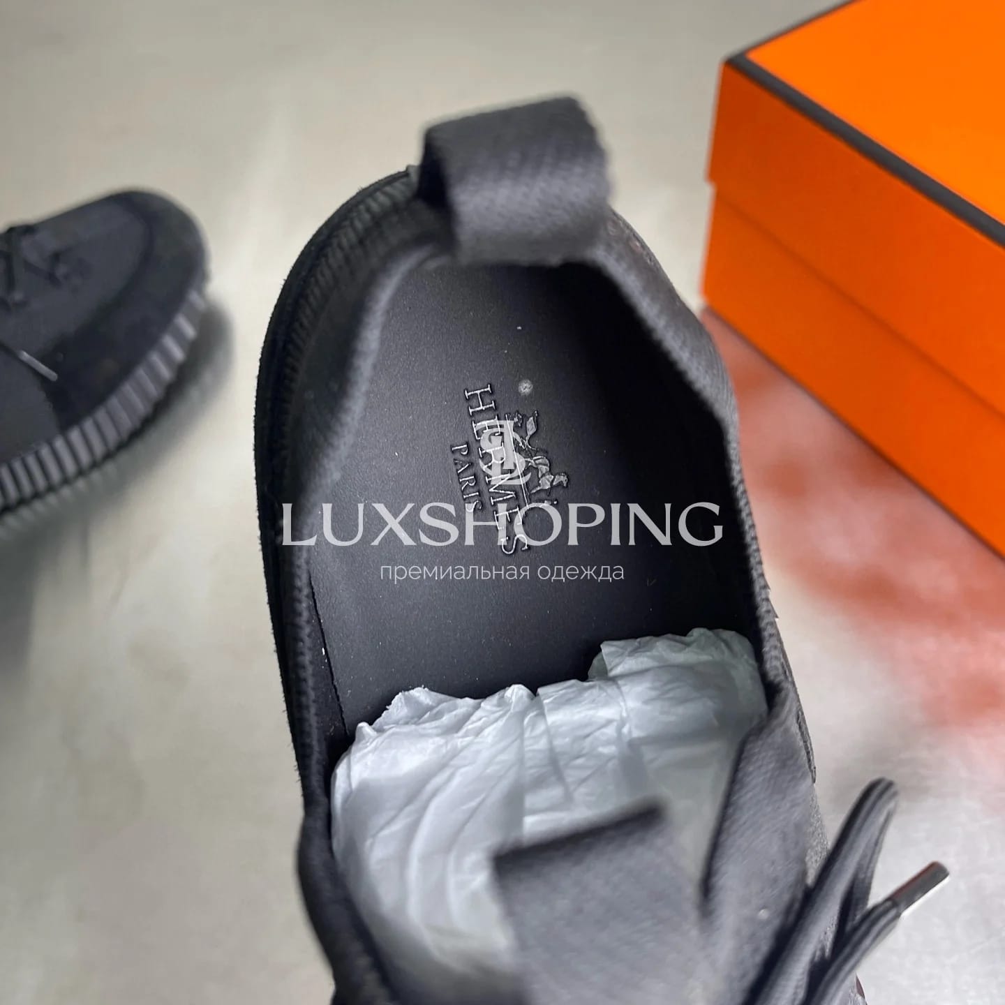 HERMÈS Lift Navy Sneakers мужские кроссовки Глубокий черный - фото 9