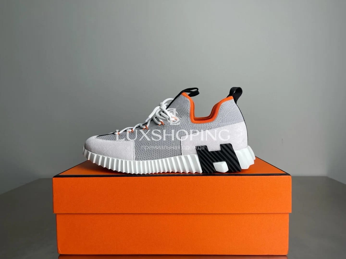 HERMÈS Lift Navy Sneakers мужские кроссовки H010 - фото 2