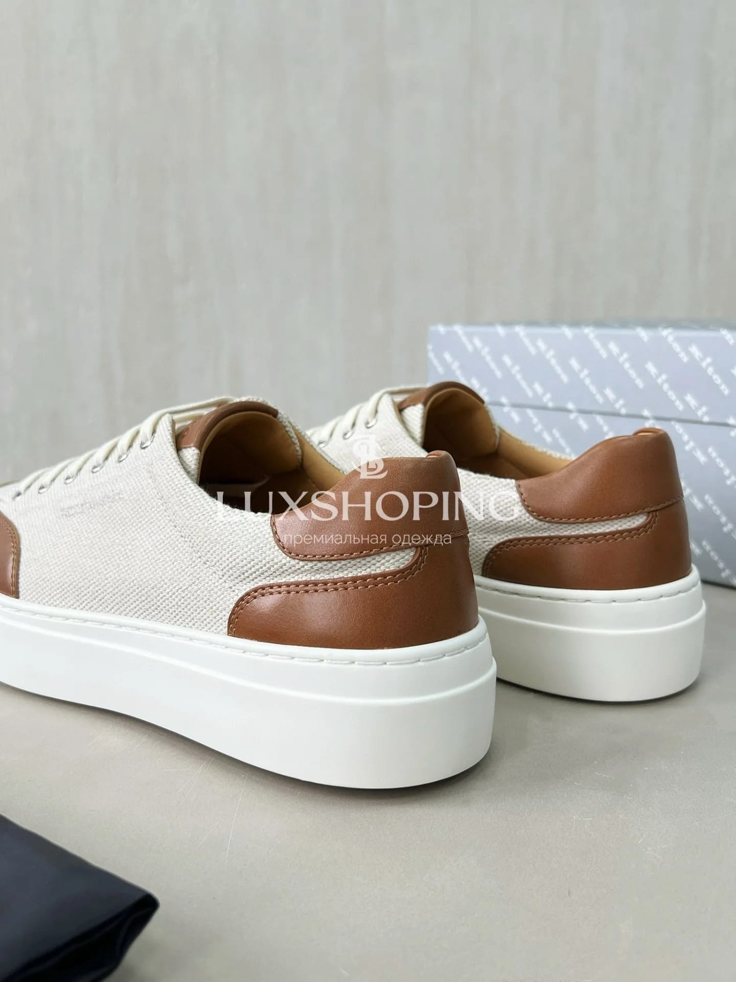 Кроссовки Kiton из холста и телячьей кожи, KT010 - фото 6
