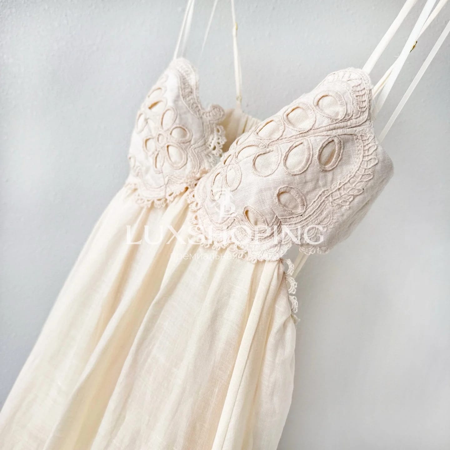 Zimmermann Coco Embroidered Dress in Cream Макси-платье из рами с вышивкой - фото 9