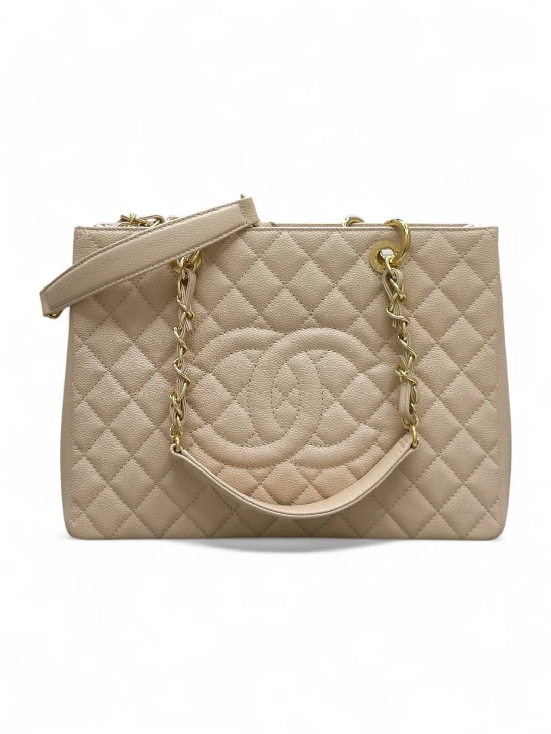 Сумка Chanel Grand Shopping Tote 34х25х13 см бежевая