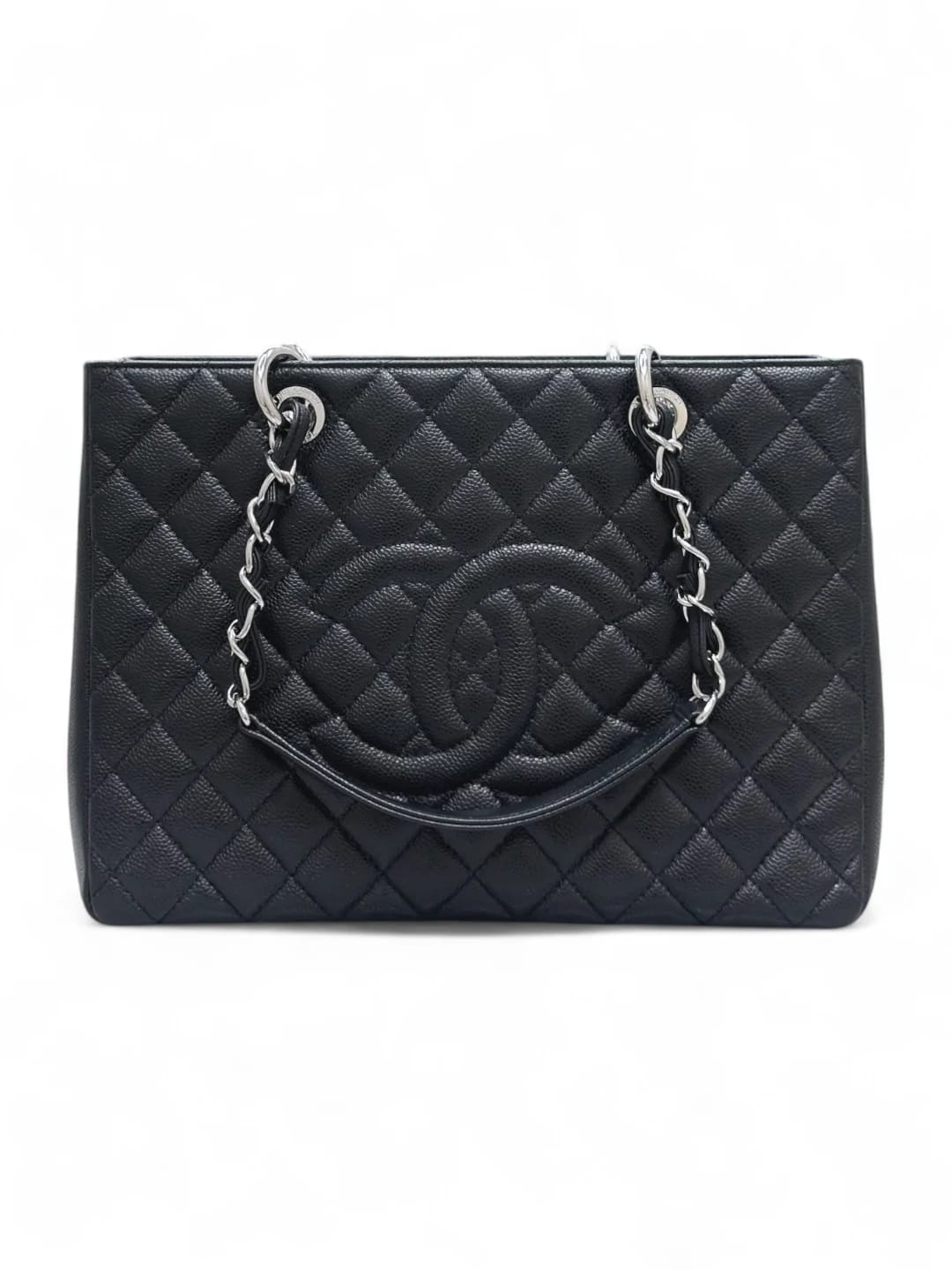 Сумка Chanel Grand Shopping Tote 34х25х13 см черная серебро