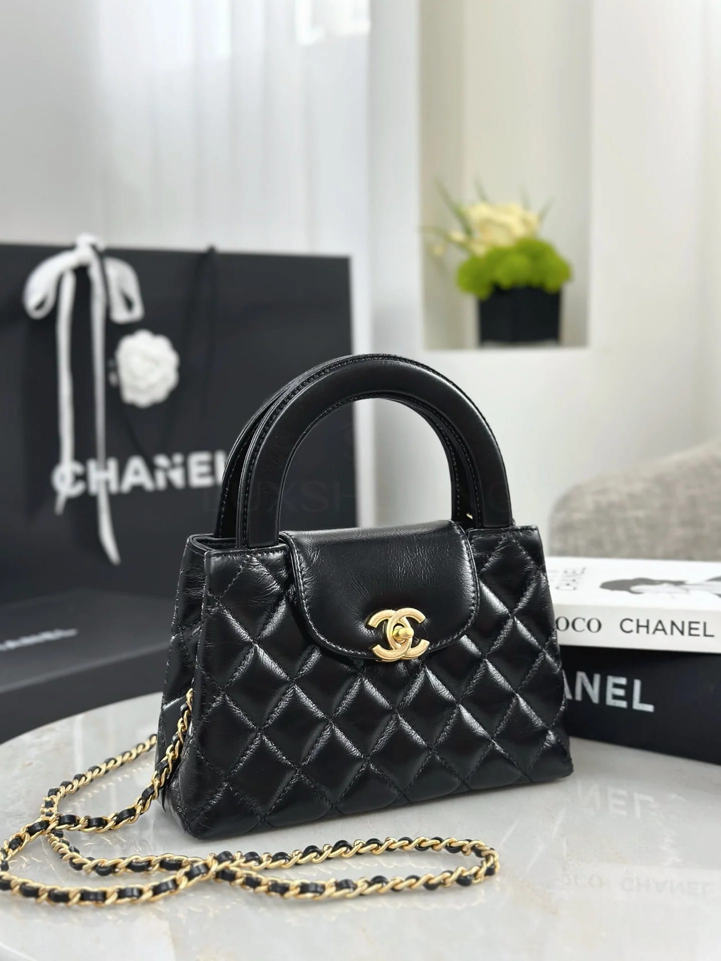 Сумка  Chanel 25C Kelly 13х19х7 см черная - фото 3