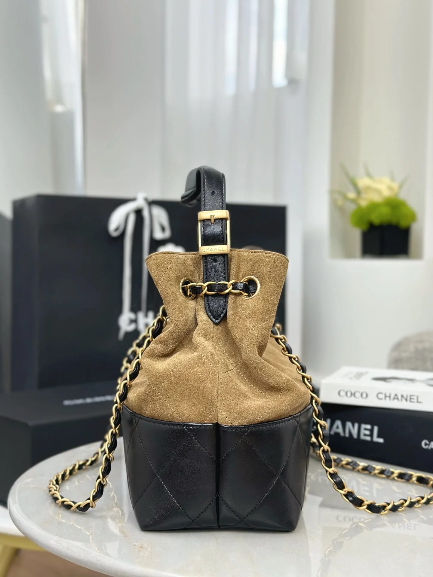Сумка Chanel 25A высокий шопер 24х36х14 см коричневый - фото 6