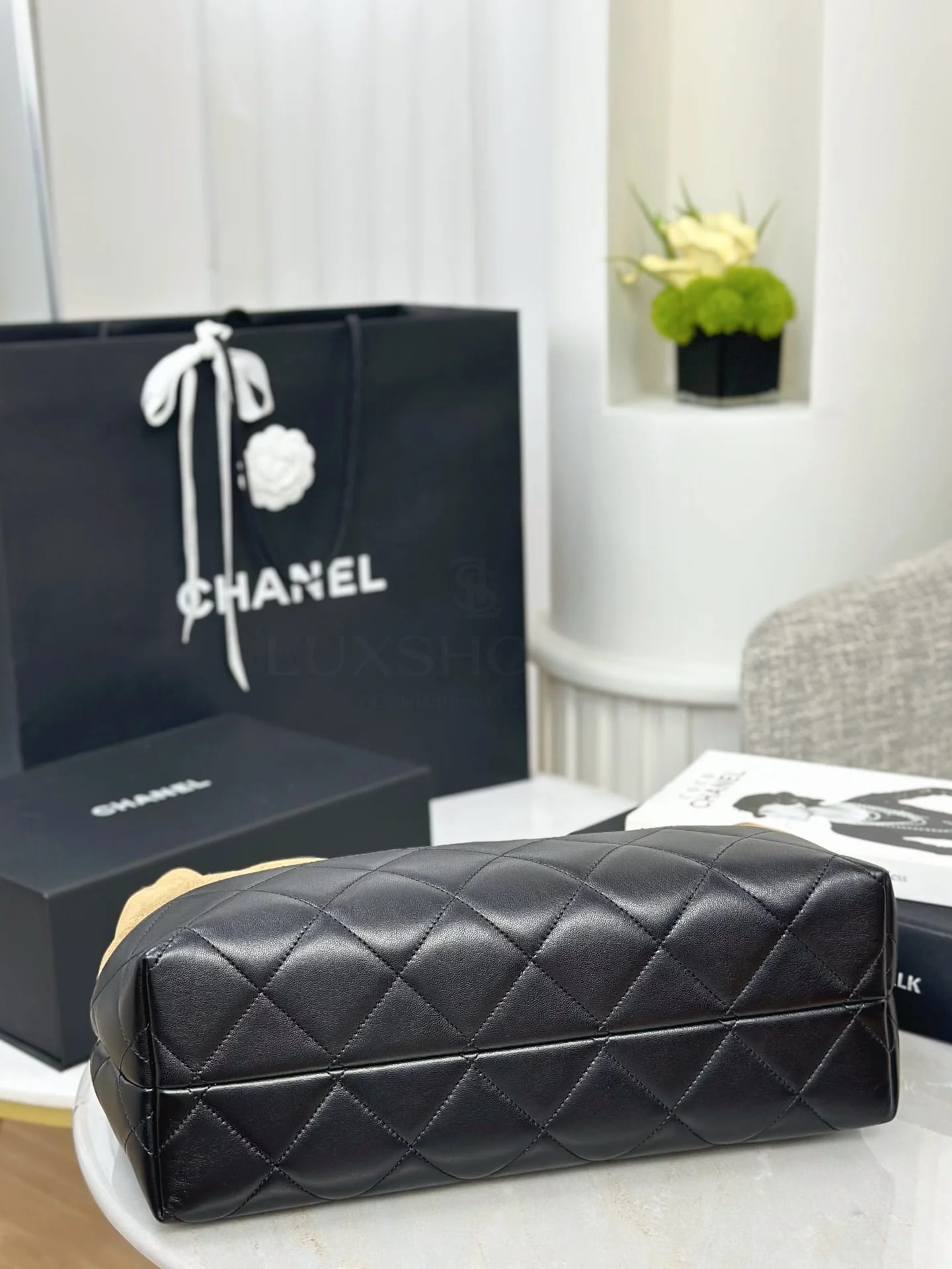 Сумка Chanel 25A высокий шопер 24х36х14 см коричневый - фото 7