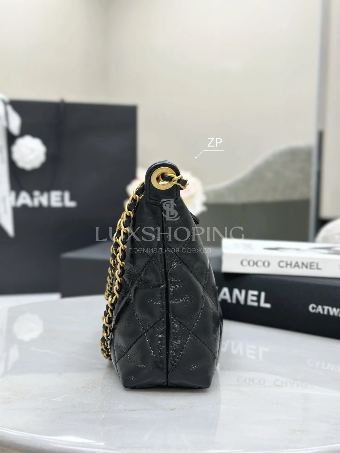 Сумка Chanel 25SS Hobo черная 17х26х8 см - фото 7