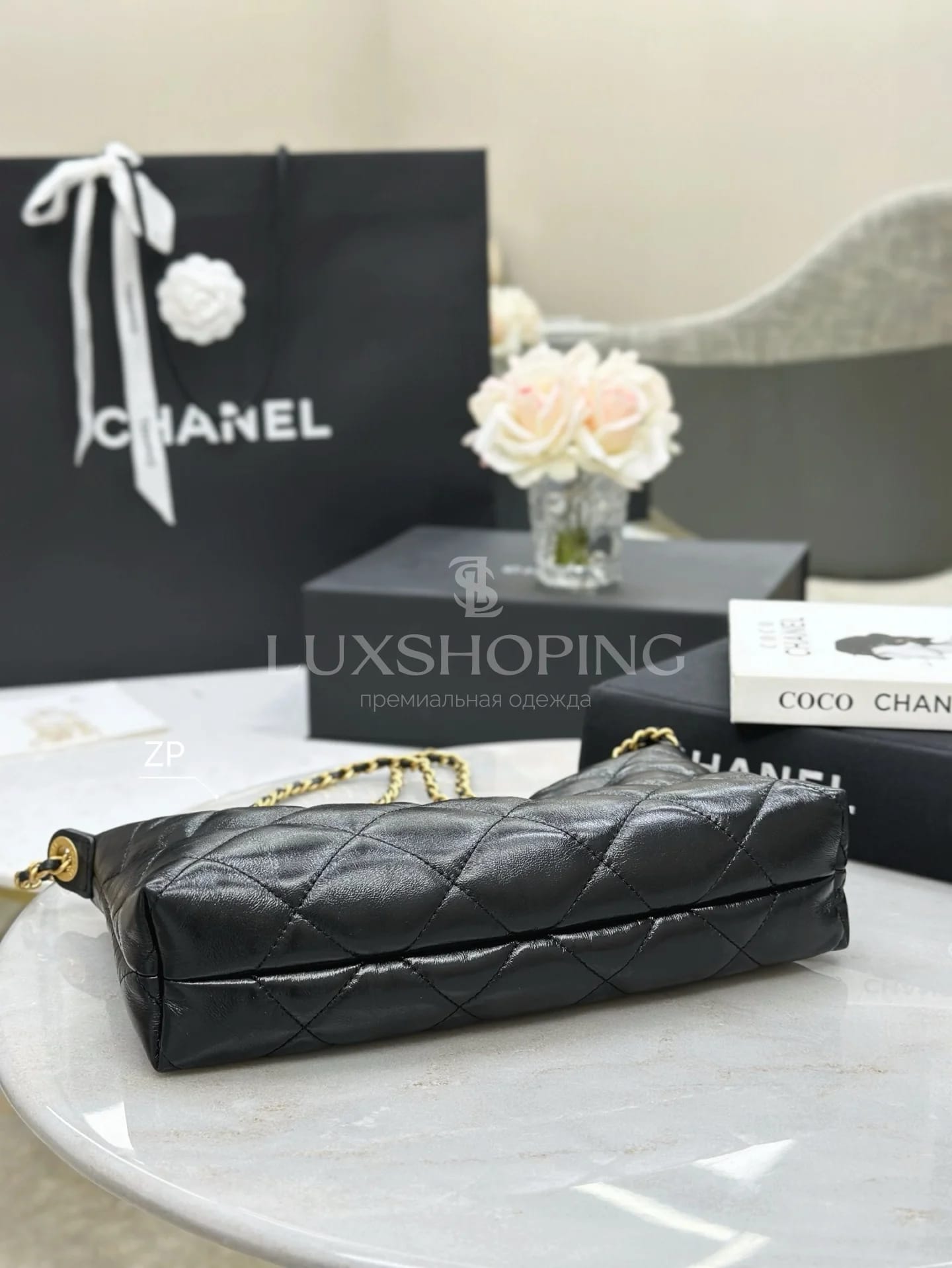 Сумка Chanel 25SS Hobo черная 17х26х8 см - фото 10