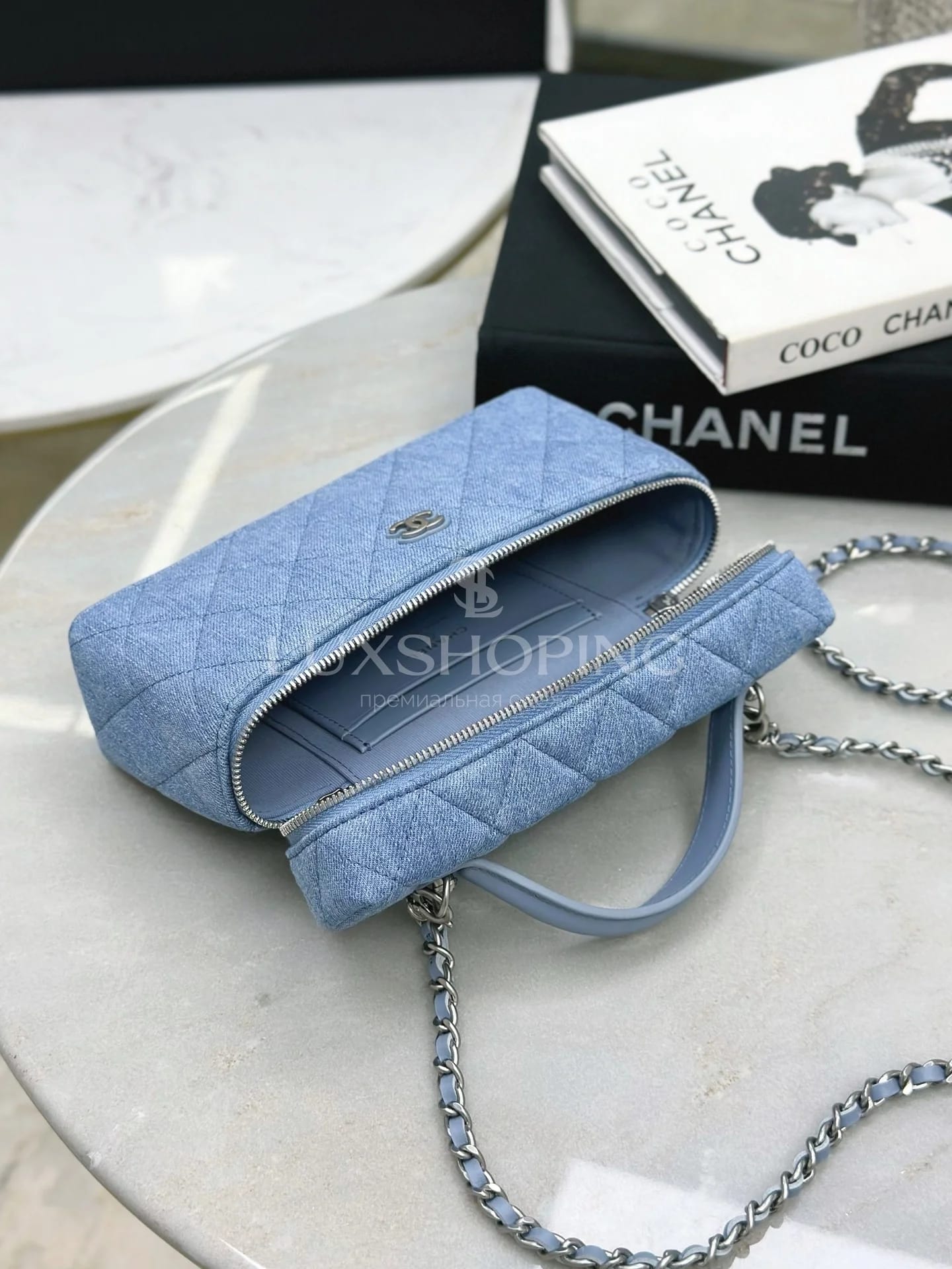 CHANEL 25C LP из денима 17×19,5×5 см - фото 9