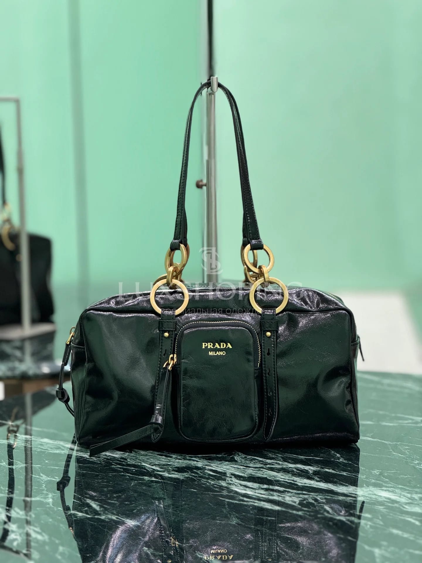 Сумка Prada 30×14×13.5 см черная - фото 2