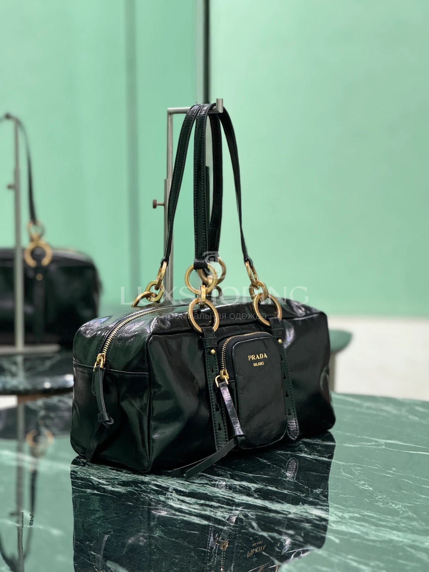 Сумка Prada 30×14×13.5 см черная - фото 3
