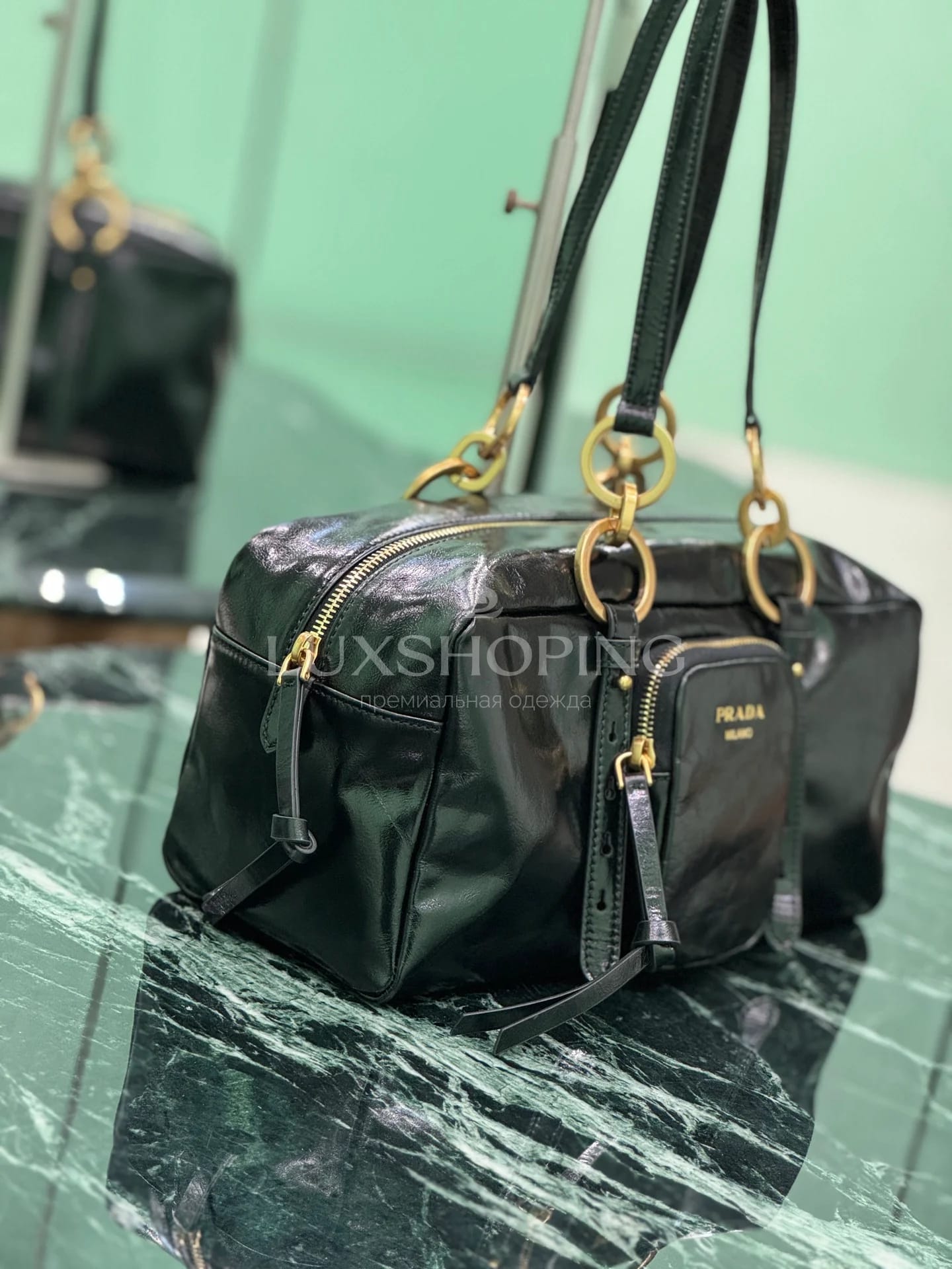 Сумка Prada 30×14×13.5 см черная - фото 4