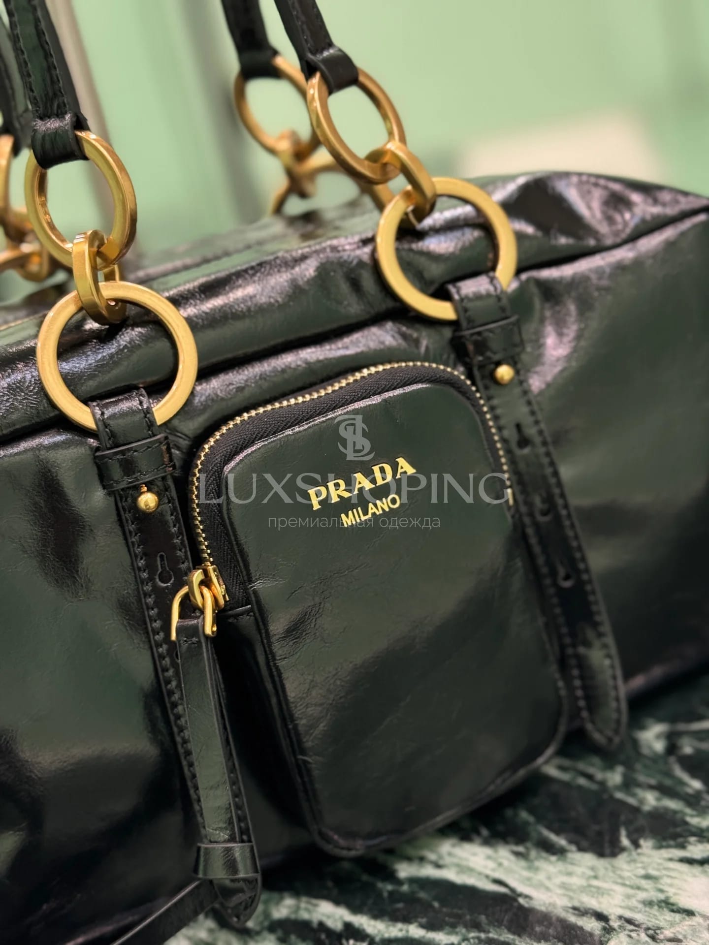 Сумка Prada 30×14×13.5 см черная - фото 6