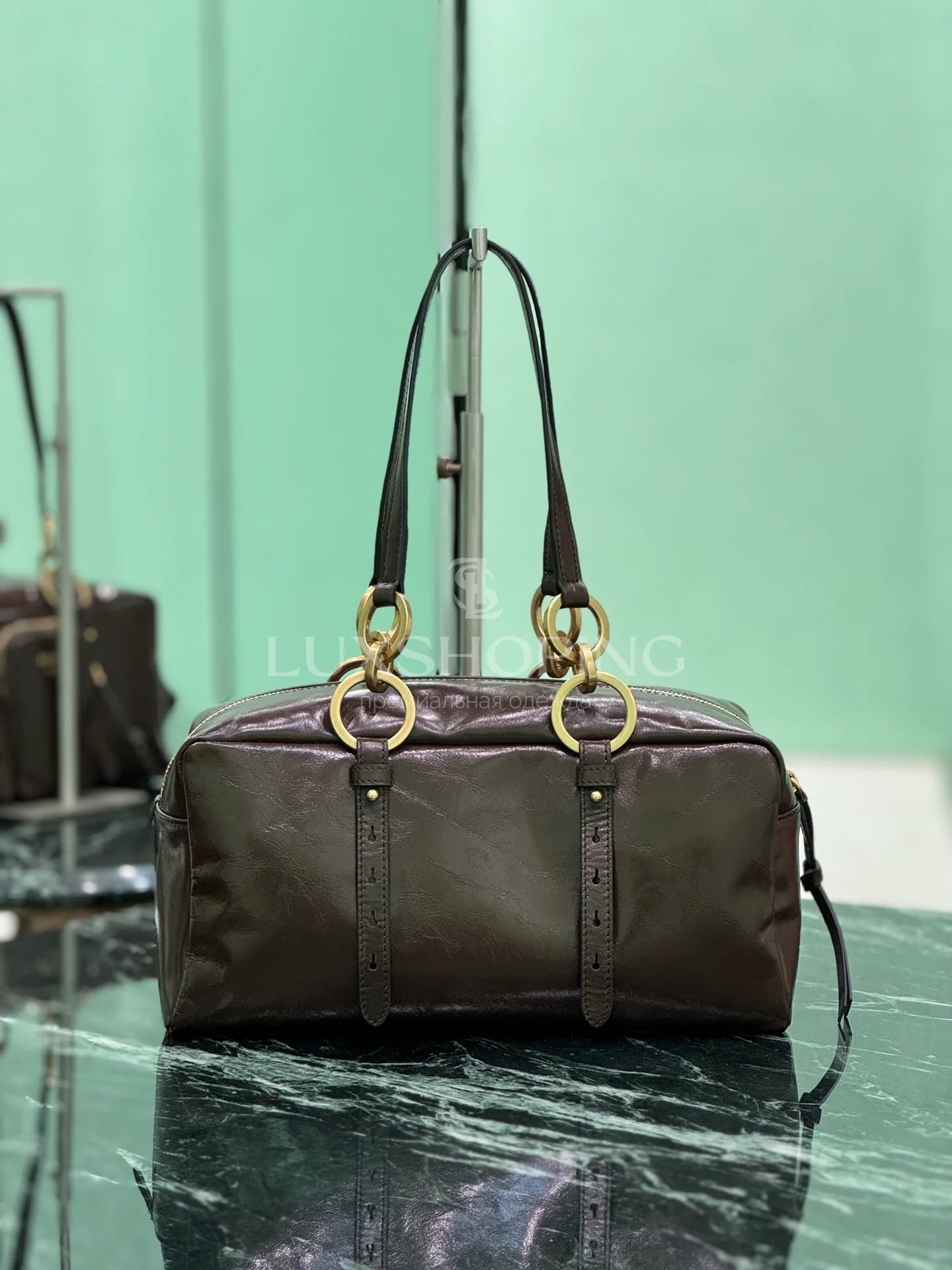 Сумка Prada 30×14×13.5 см коричневая - фото 5