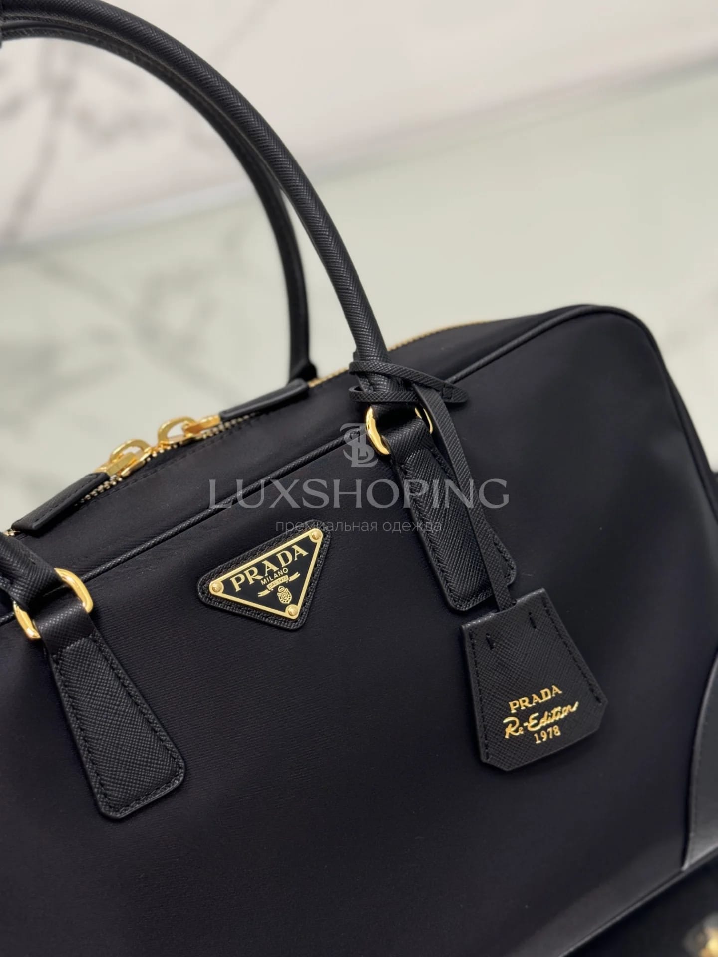 Сумка Prada Re-Edition 1995 35×21.5×10 см черная - фото 6