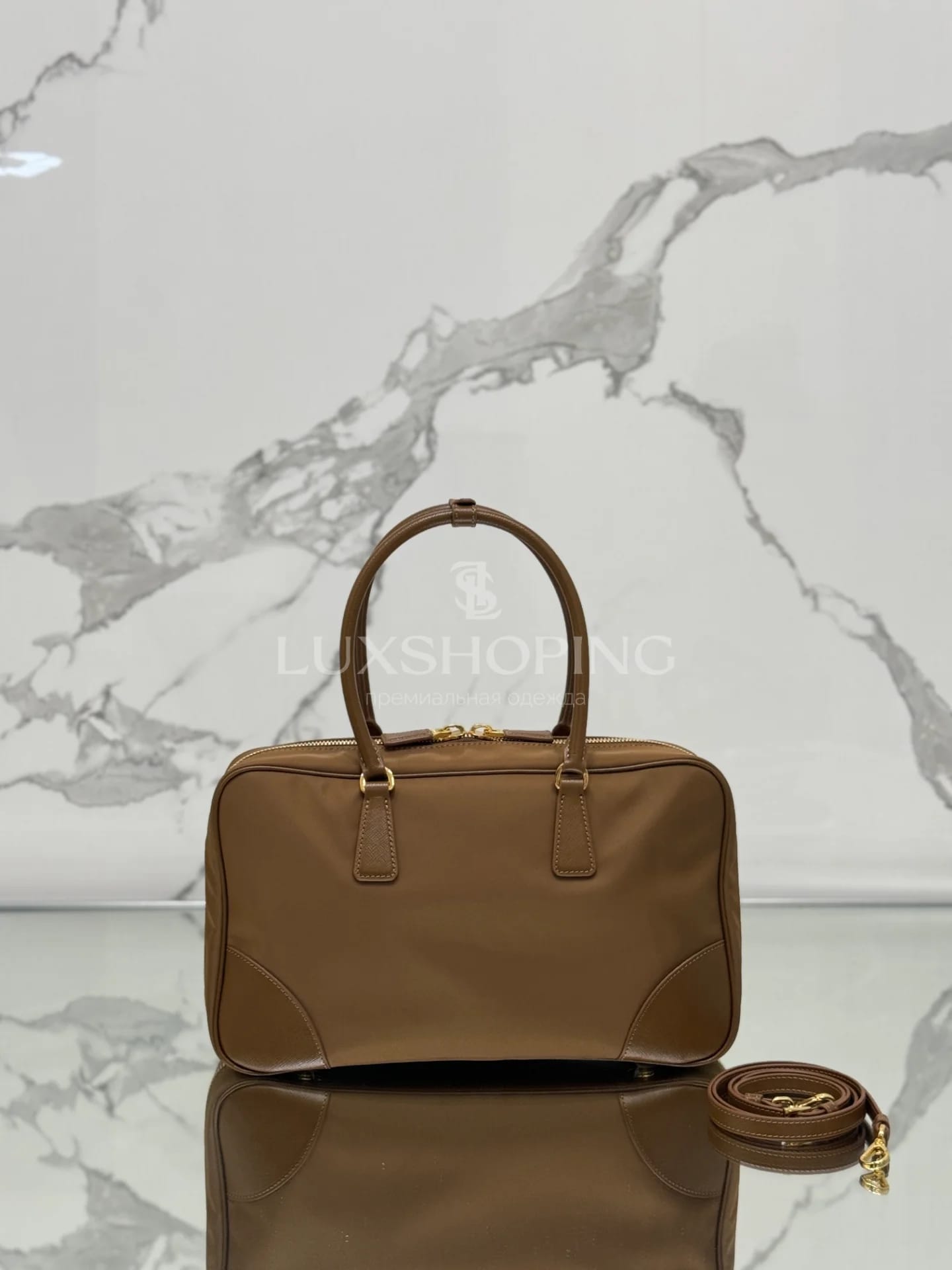 Сумка Prada Re-Edition 1995 35×21.5×10 см коричневая - фото 5