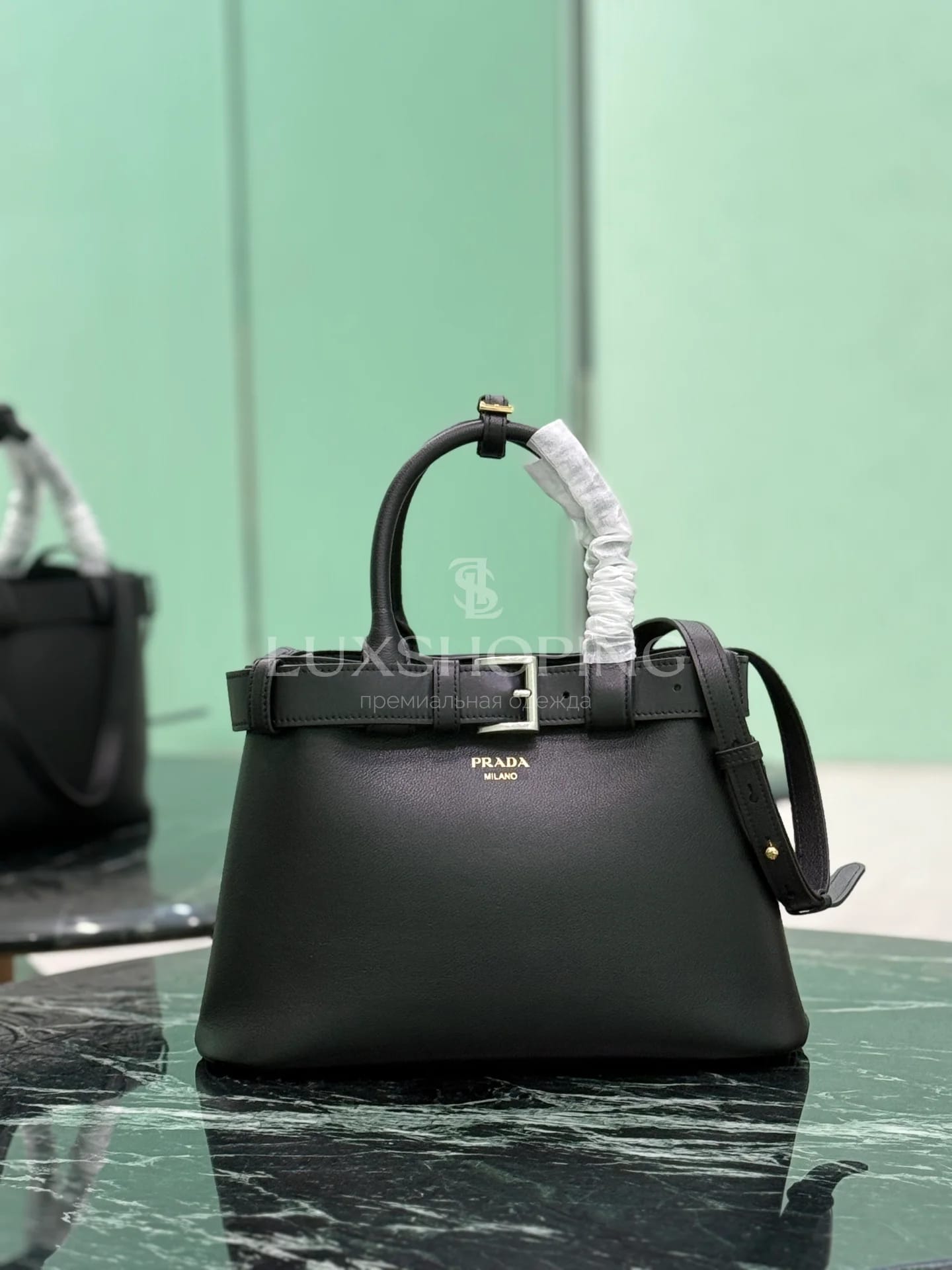 Сумка Prada 2024 Double Bag 32×23×11 см черная - фото 2