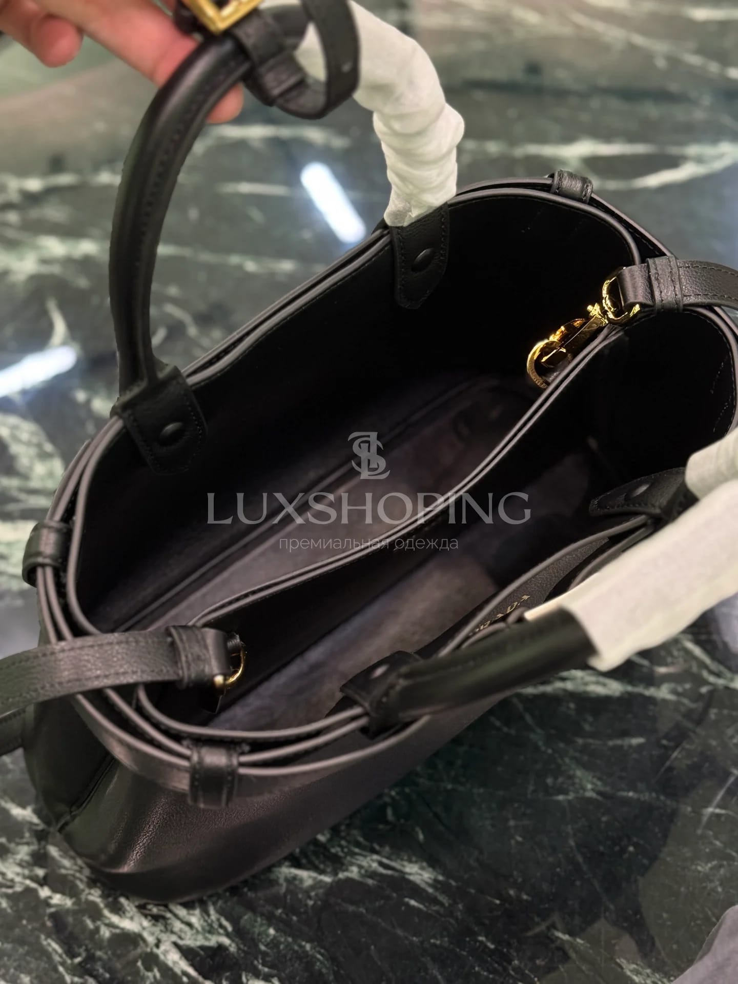 Сумка Prada 2024 Double Bag 32×23×11 см черная - фото 9
