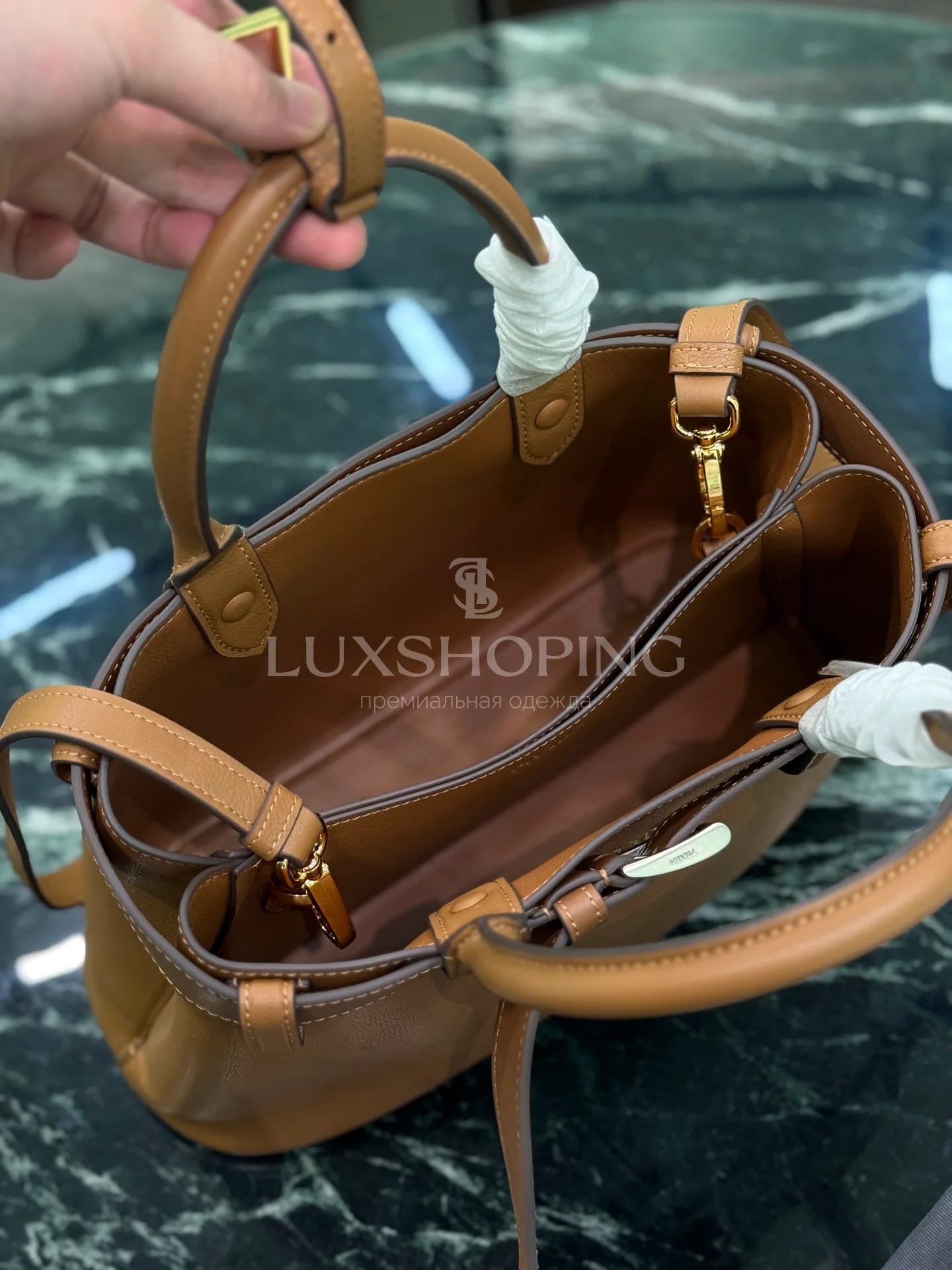 Сумка Prada 2024 Double Bag 32×23×11 см коричневая - фото 9