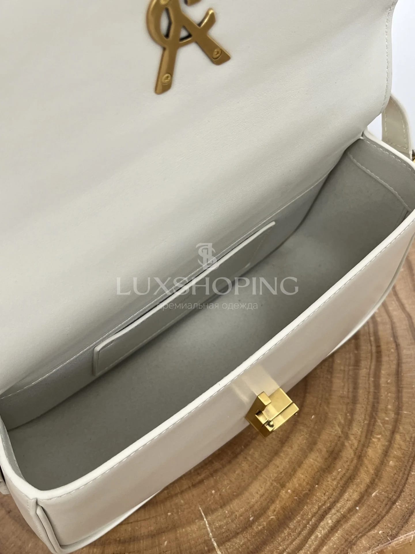 Сумка YSL Solferino 24×17×8.5 см белая - фото 9