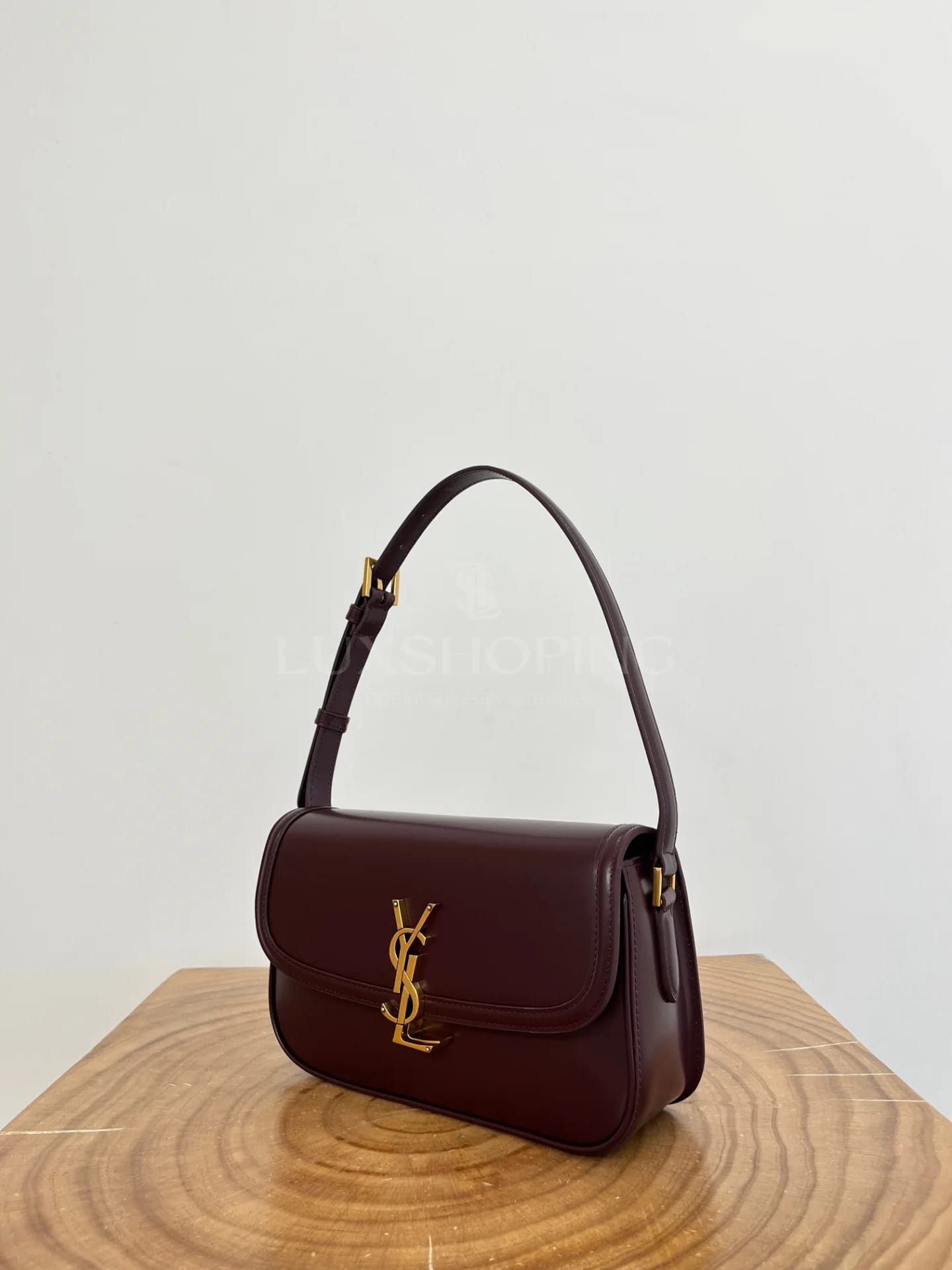 Сумка YSL Solferino 24×17×8.5 см бордо - фото 3