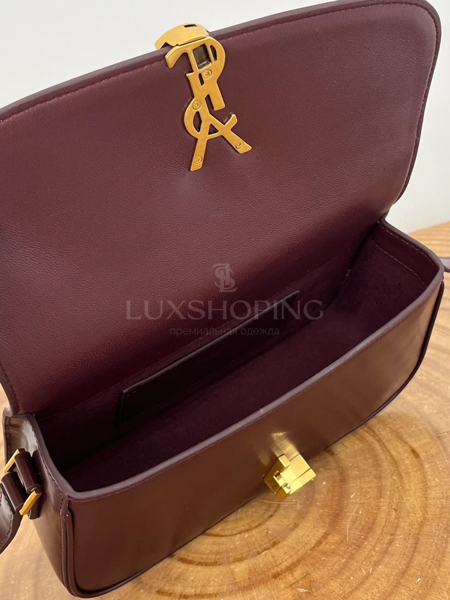 Сумка YSL Solferino 24×17×8.5 см бордо - фото 8