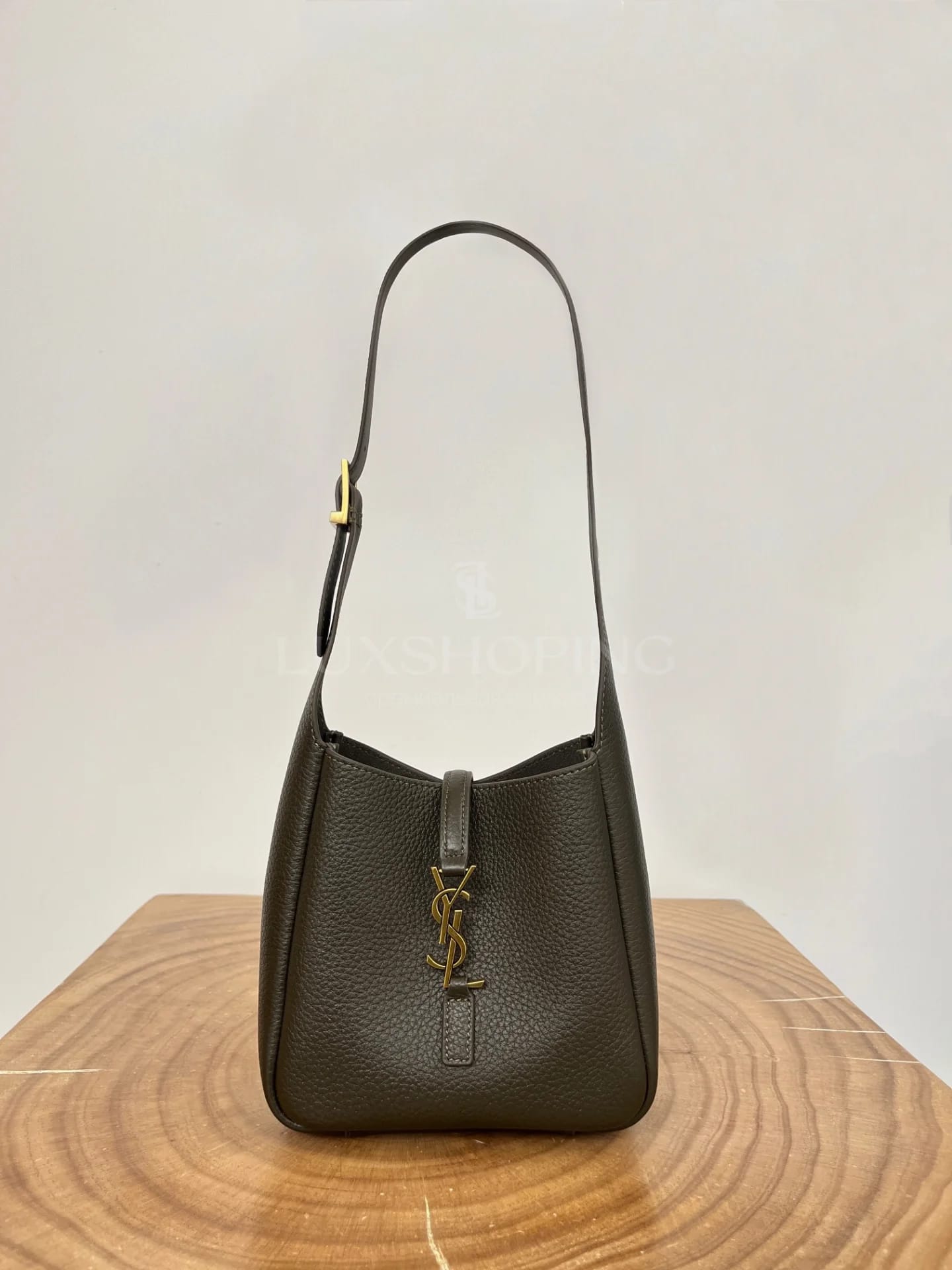Сумка YSL Mini Hobo 15×16×7 см темная - фото 2