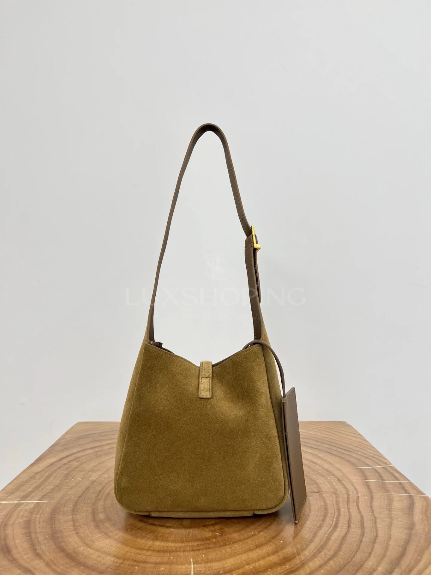 Сумка YSL Mini Hobo 15×16×7 см коричневая - фото 10