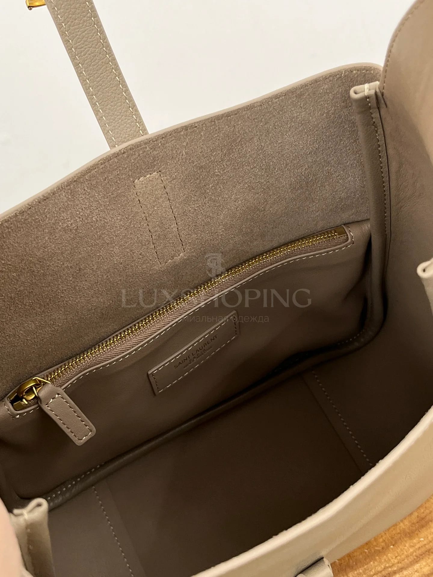 Сумка YSL Hobo 22×22×10 см бежевая - фото 10