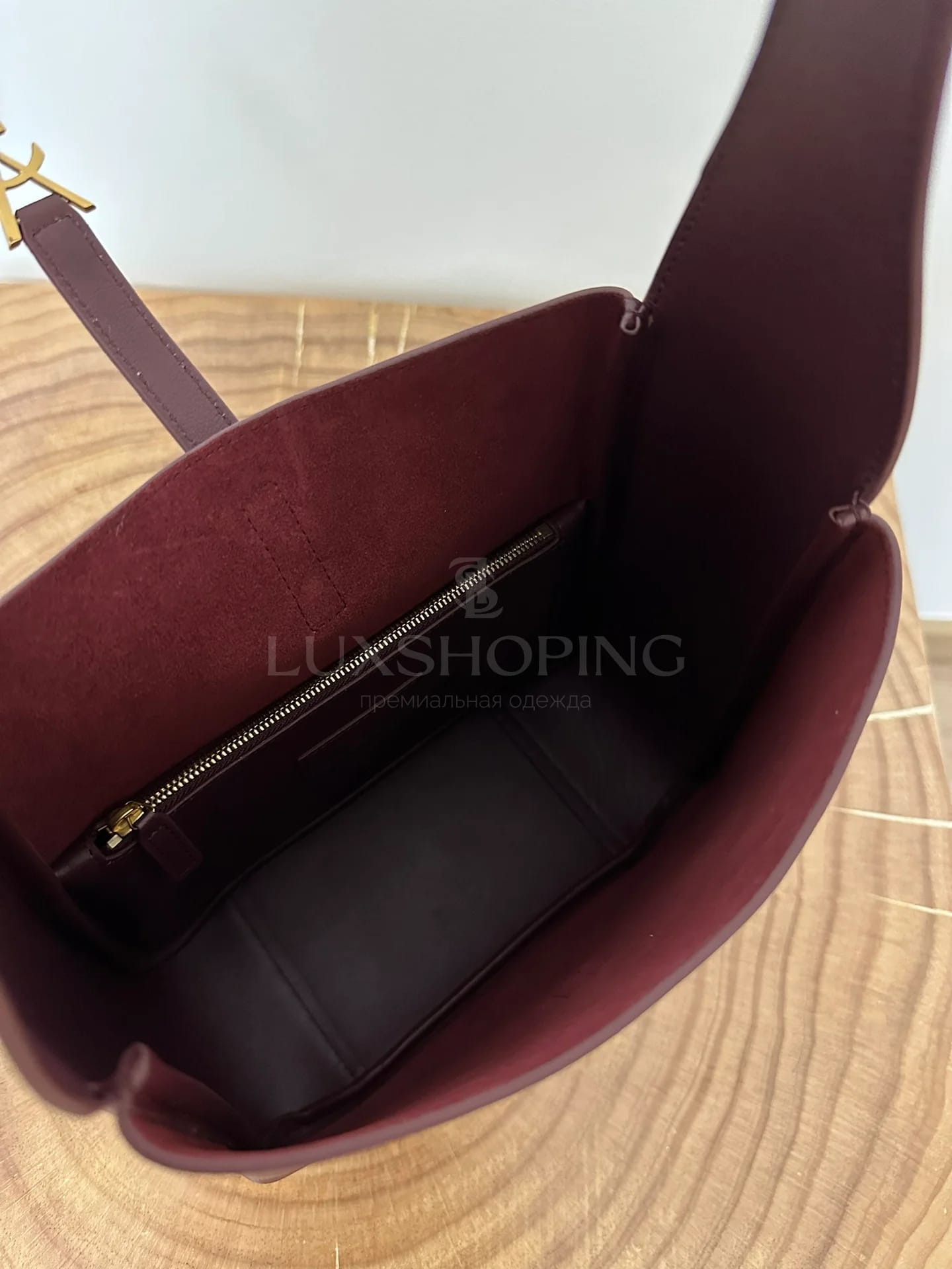 Сумка YSL Hobo 22×22×10 см бордо - фото 7