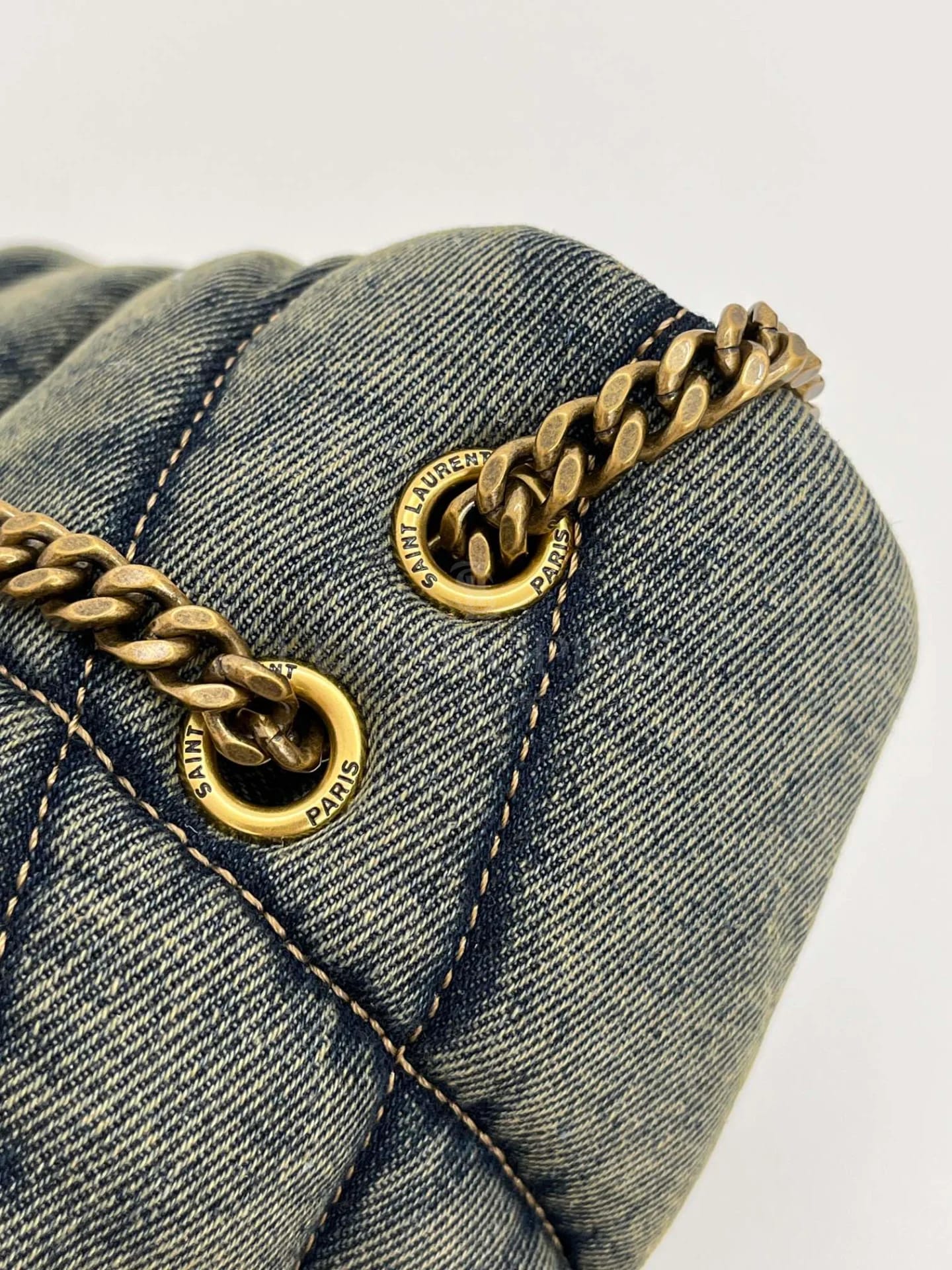 Сумка YSL Loulou Puffer Denim в 3х размерах - фото 5