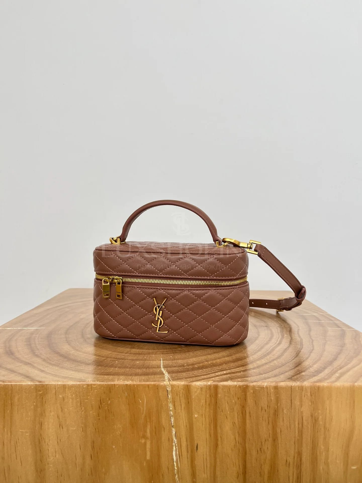 Сумка YSL Gaby Mini 18×11×6.5 см коричневая - фото 3