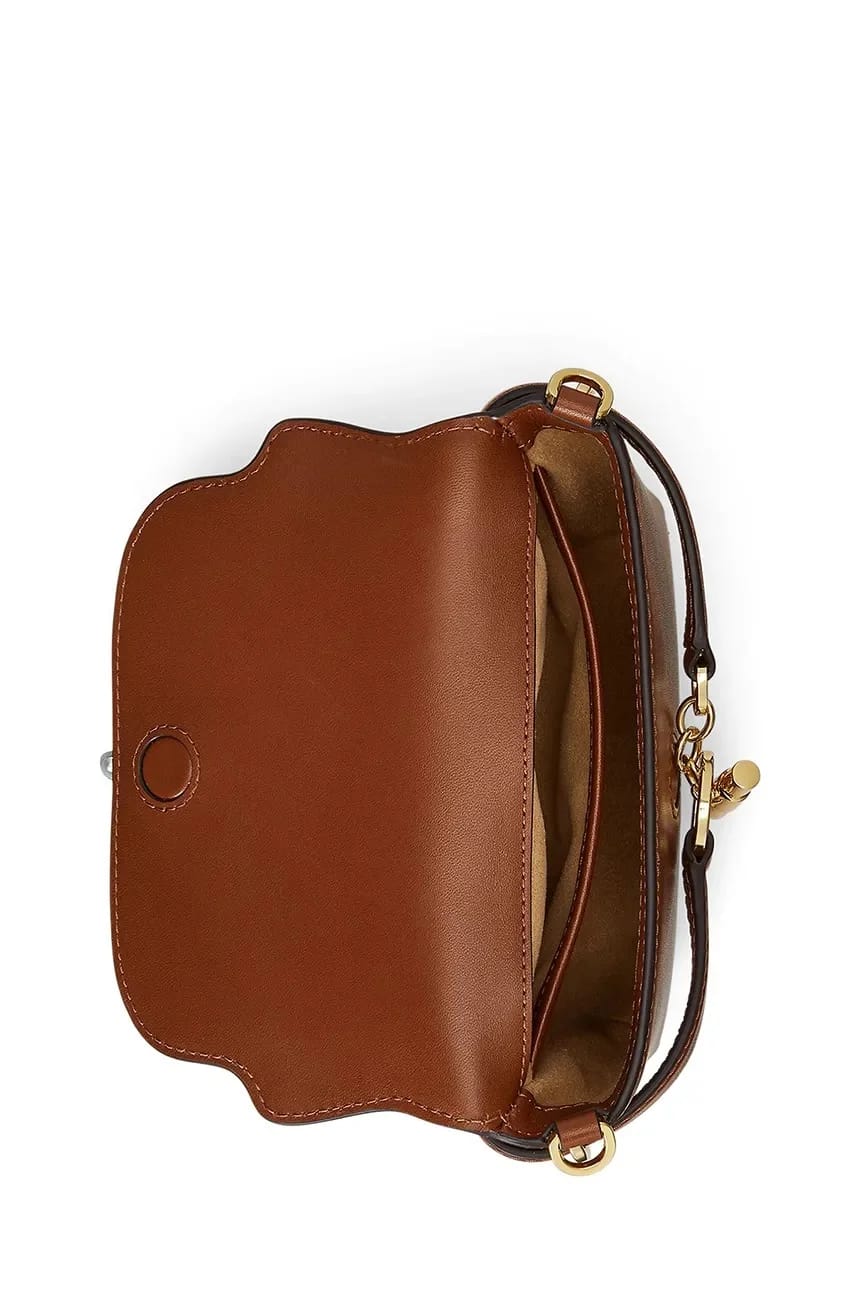 Кожаная сумочка коричневая для женщин - фото 5