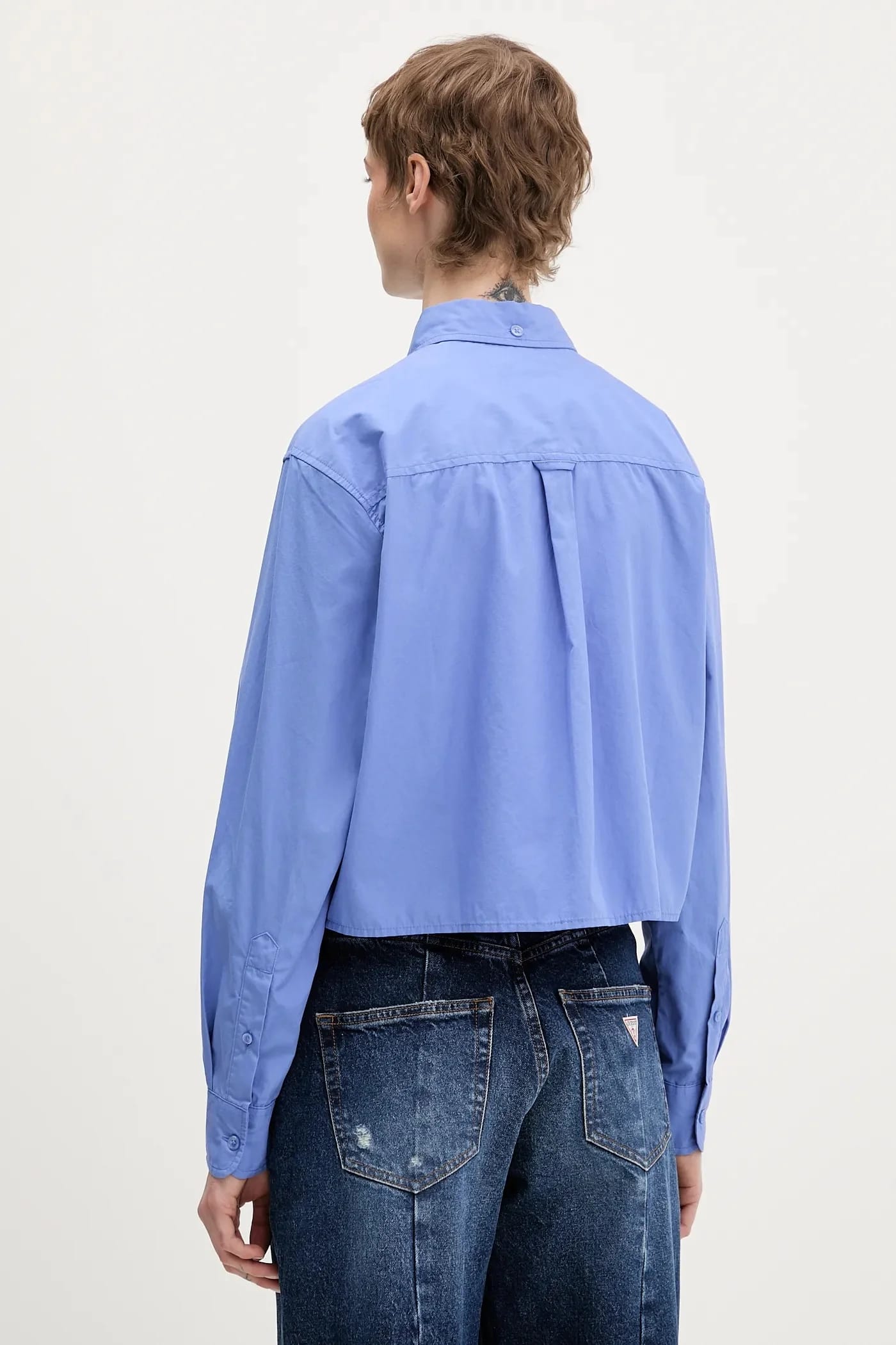 Хлопковая рубашка фиолетовая для женщин - фото 3