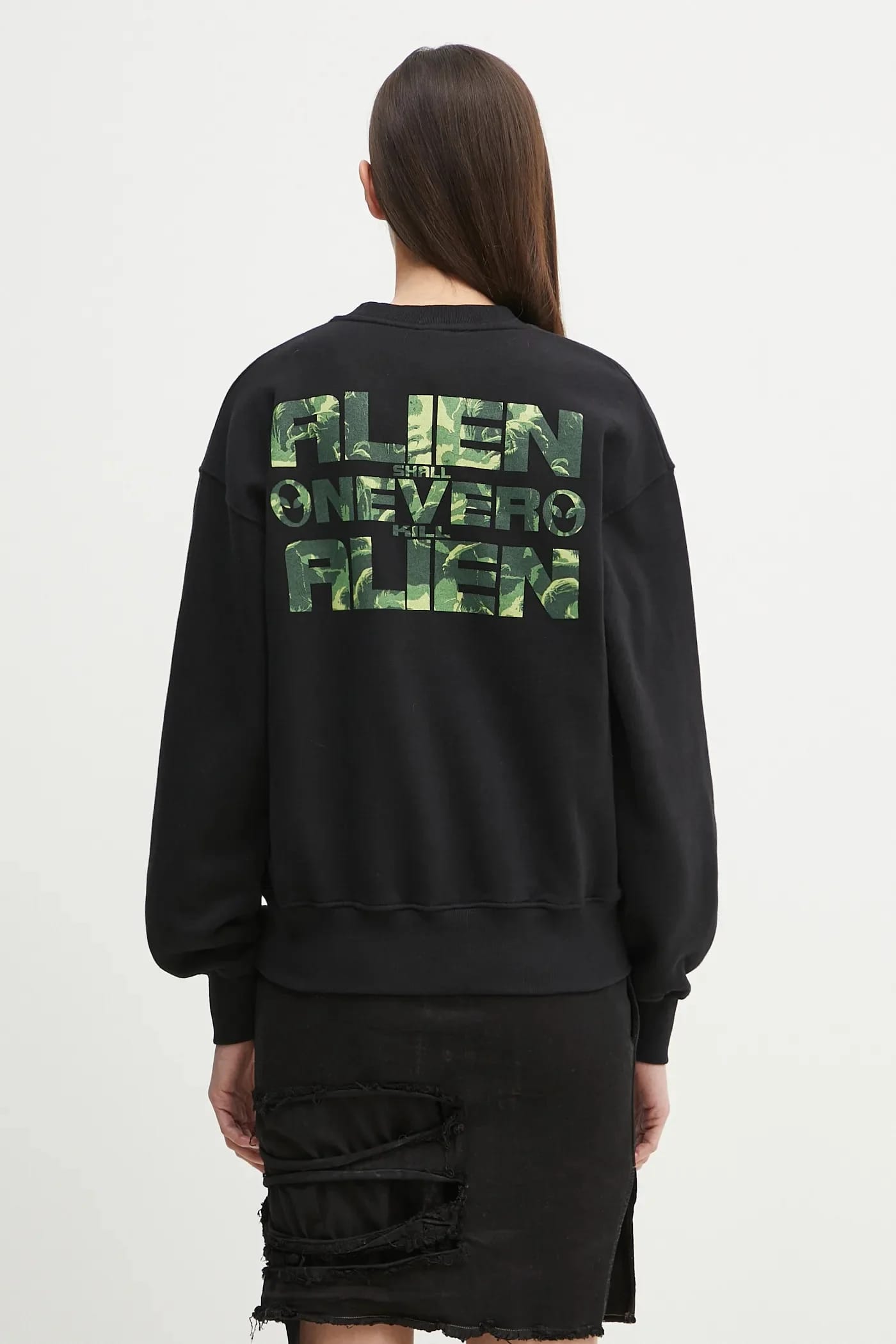 Хлопковая толстовка Alien Shall Not Sweatshirt - фото 6