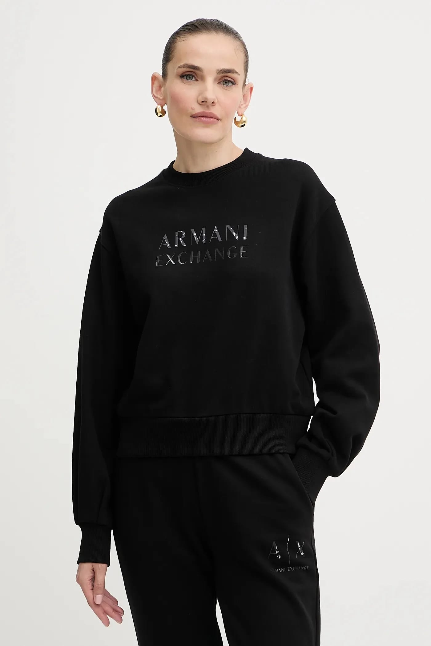 Хлопковая толстовка черная для женщин