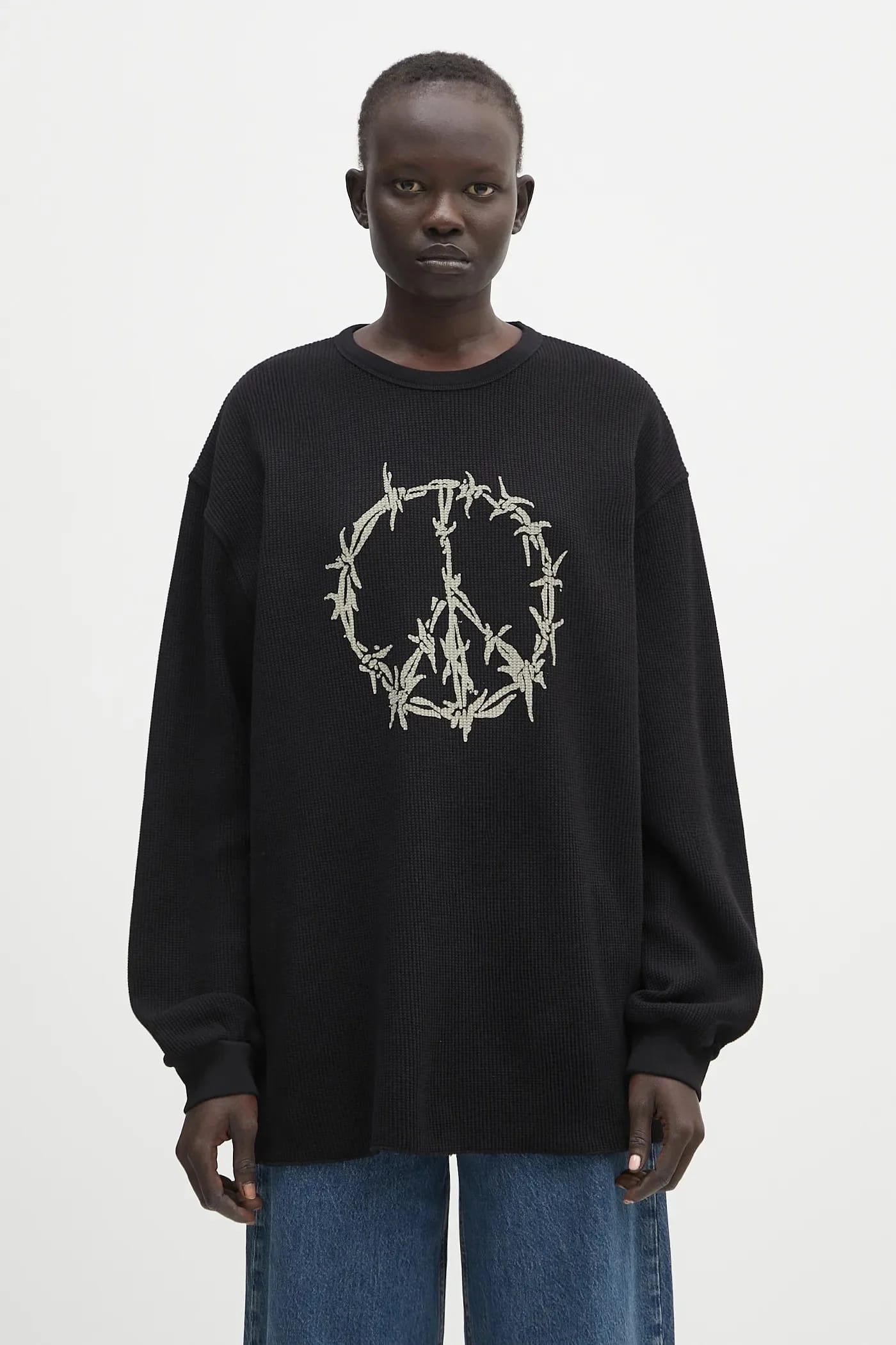 Хлопковая толстовка Peace Press Gothic Waffle LS Tee - фото 2