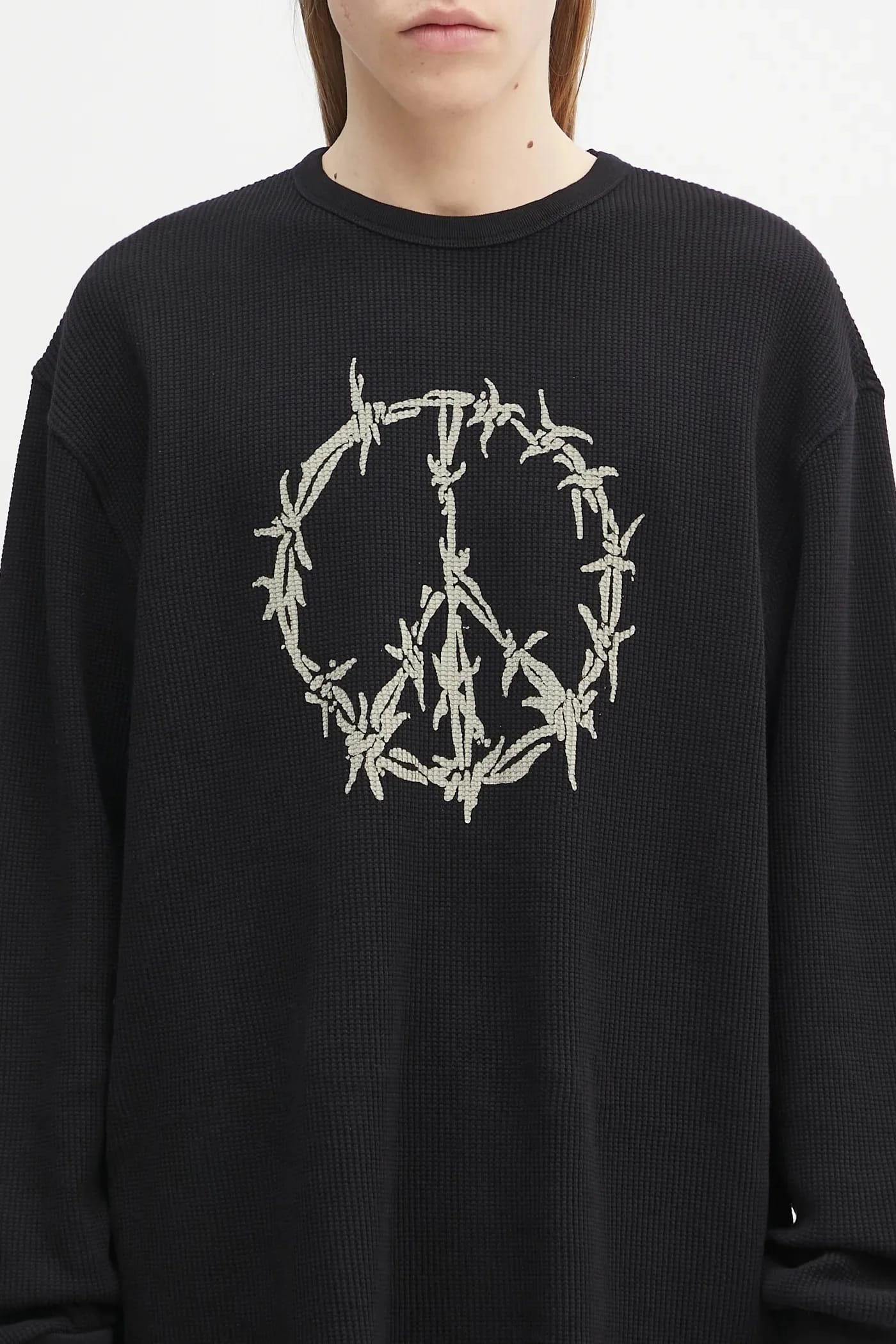 Хлопковая толстовка Peace Press Gothic Waffle LS Tee - фото 7