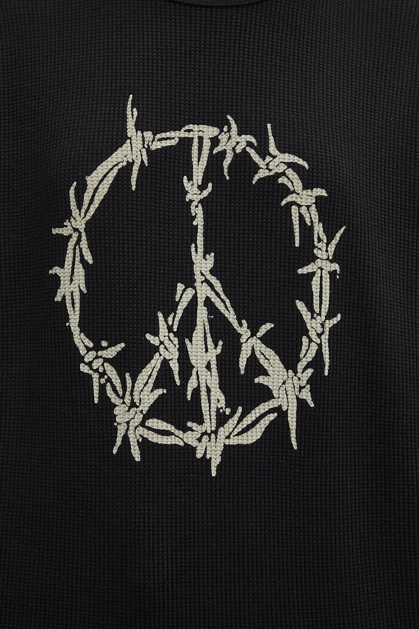Хлопковая толстовка Peace Press Gothic Waffle LS Tee - фото 8