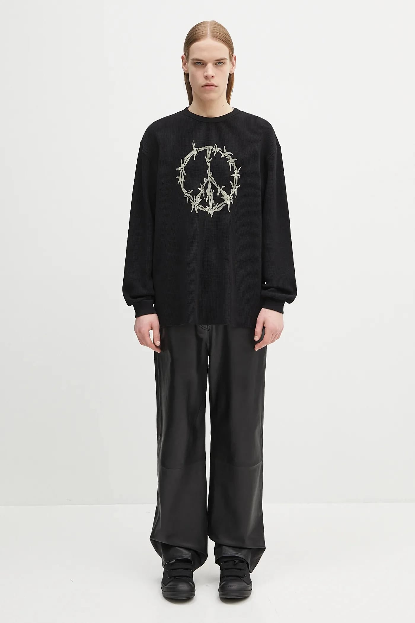Хлопковая толстовка Peace Press Gothic Waffle LS Tee - фото 9
