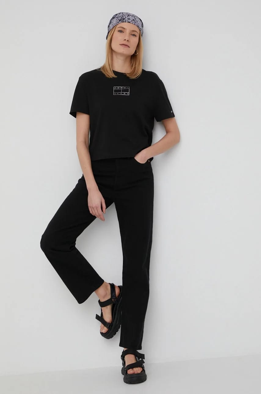 джинсы RIBCAGE STRAIGHT ANKLE черные для женщин