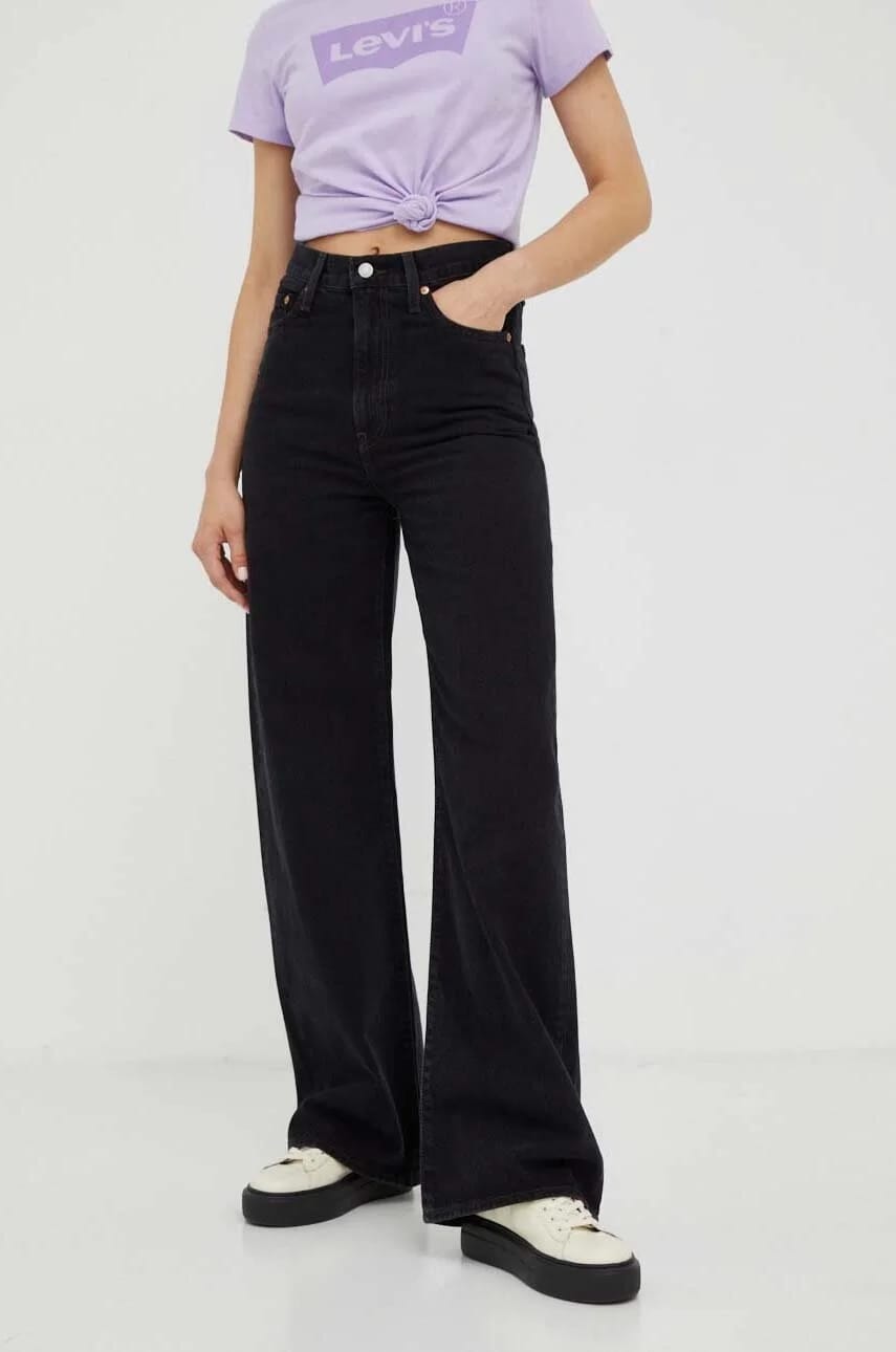 джинсы RIBCAGE WIDE WIDE черные для женщин