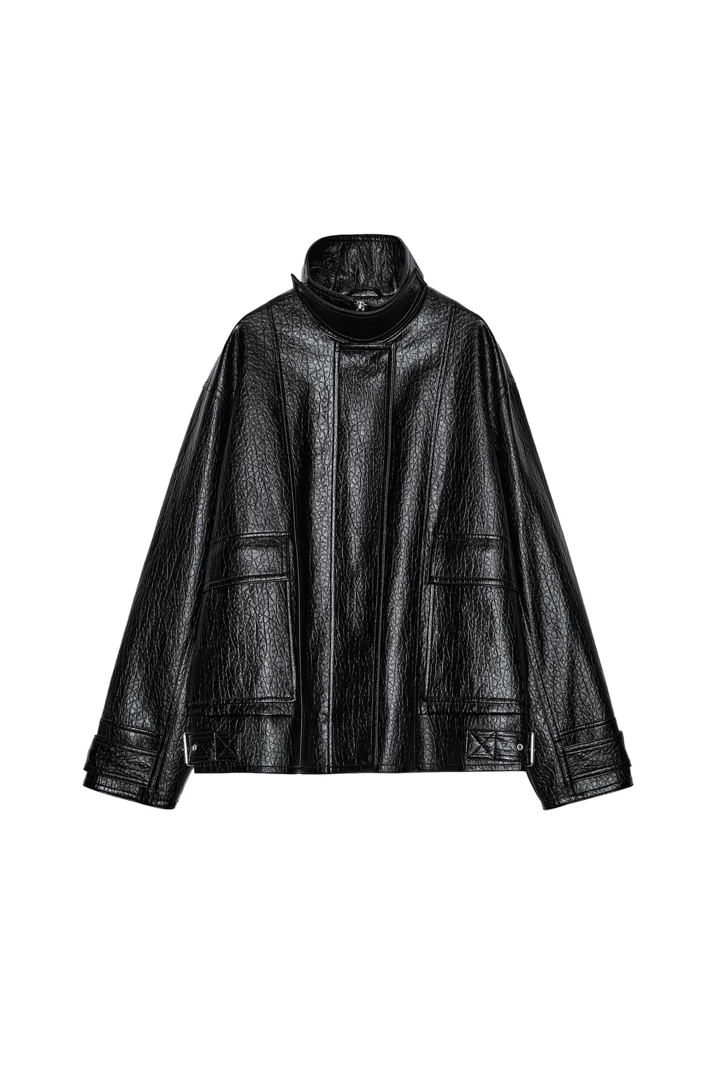 КУРТКА OVERSIZE ИЗ ИСКУССТВЕННОЙ КОЖИ ИЗ КОЛЛЕКЦИИ ZW - фото 5