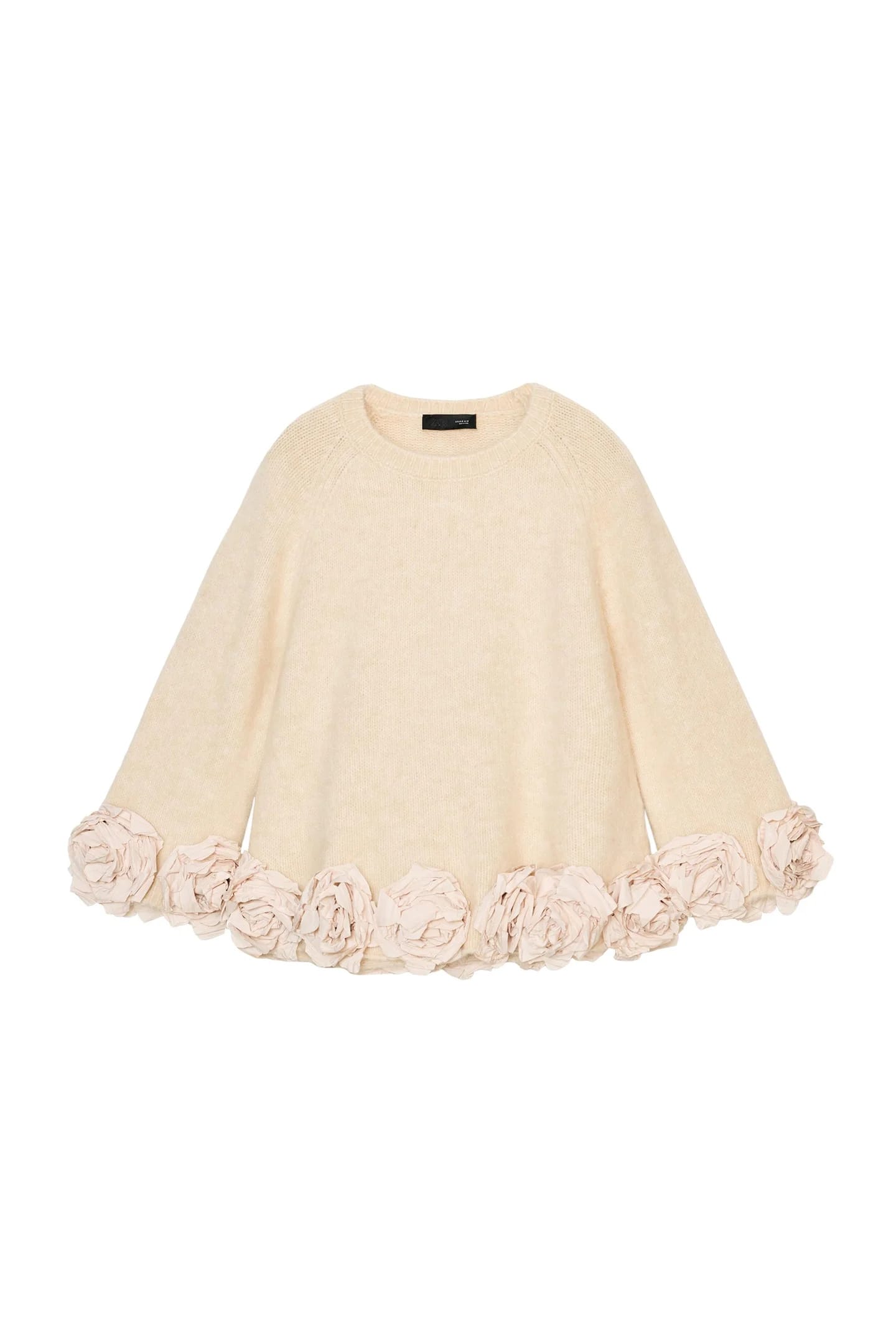 ТРИКОТАЖНЫЙ СВИТЕР С ЦВЕТОЧНОЙ ВЫШИВКОЙ - фото 3